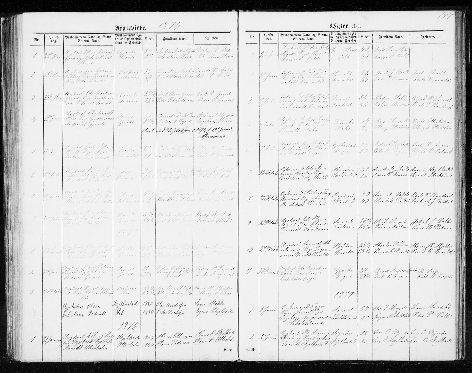 Ministerialprotokoller, klokkerbøker og fødselsregistre - Møre og Romsdal, SAT/A-1454/543/L0564: Parish register (copy) no. 543C02, 1867-1915, p. 194