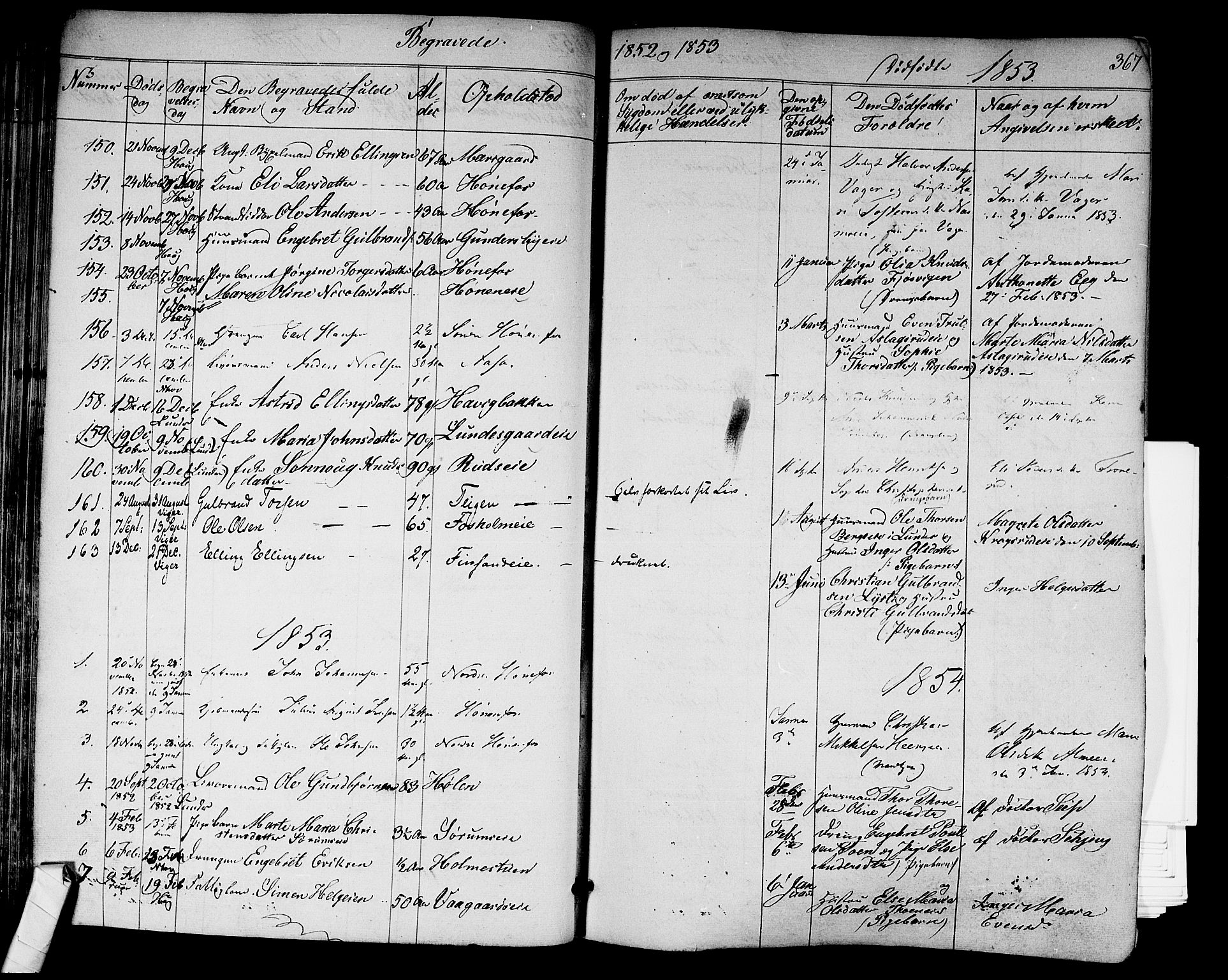 Norderhov kirkebøker, SAKO/A-237/F/Fa/L0011: Parish register (official) no. 11, 1847-1856, p. 367