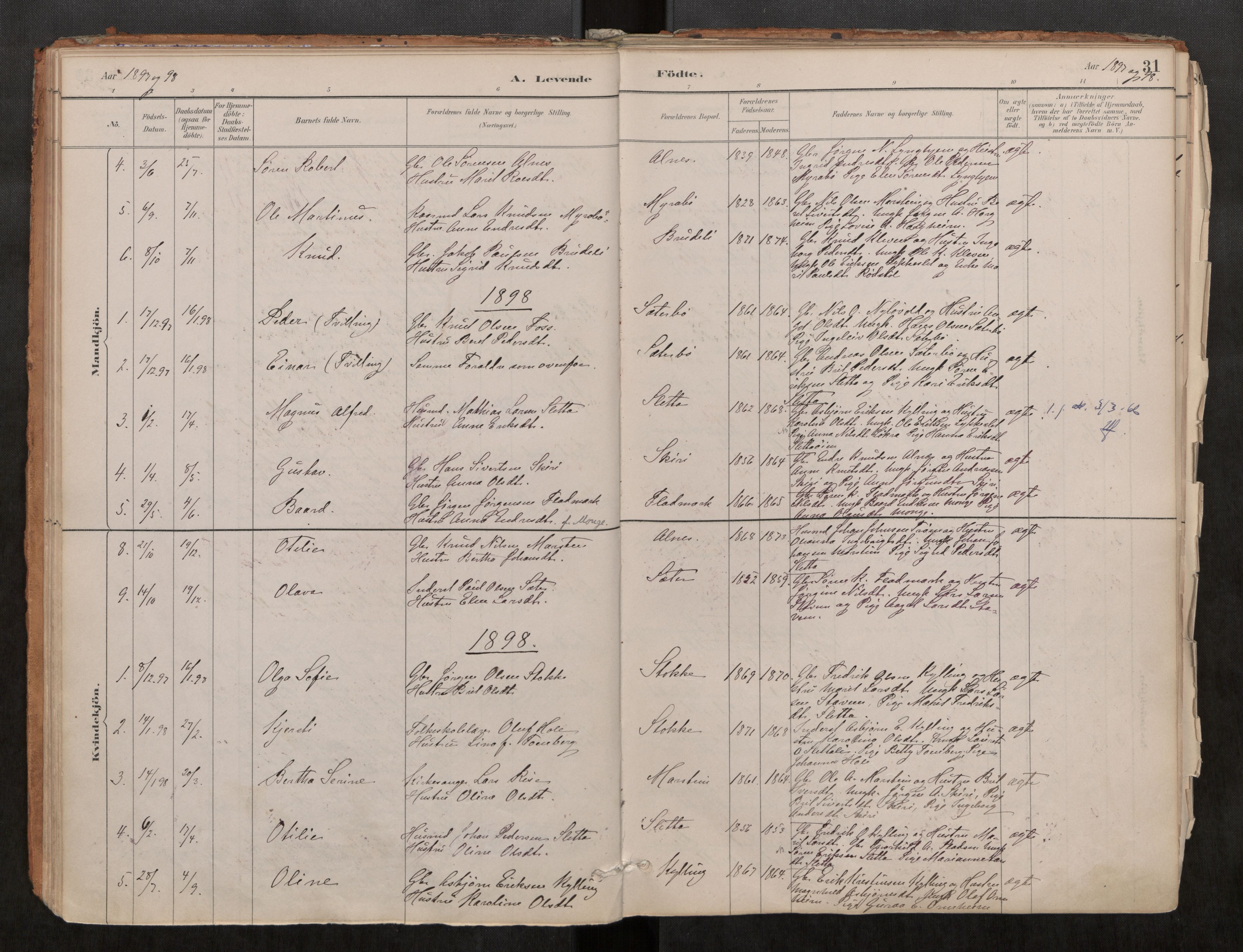 Ministerialprotokoller, klokkerbøker og fødselsregistre - Møre og Romsdal, SAT/A-1454/546/L0599: Parish register (official) no. 546A03, 1882-1920, p. 31