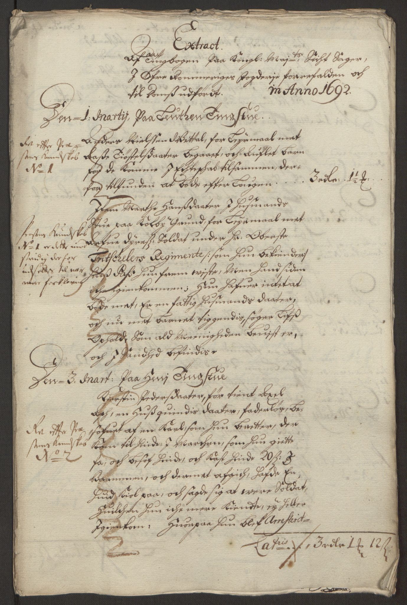 Rentekammeret inntil 1814, Reviderte regnskaper, Fogderegnskap, RA/EA-4092/R12/L0704: Fogderegnskap Øvre Romerike, 1692, p. 52