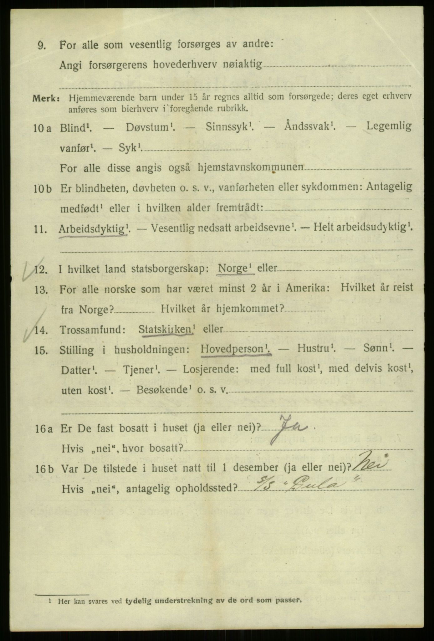 SAB, 1920 census for Bergen, 1920, p. 172075