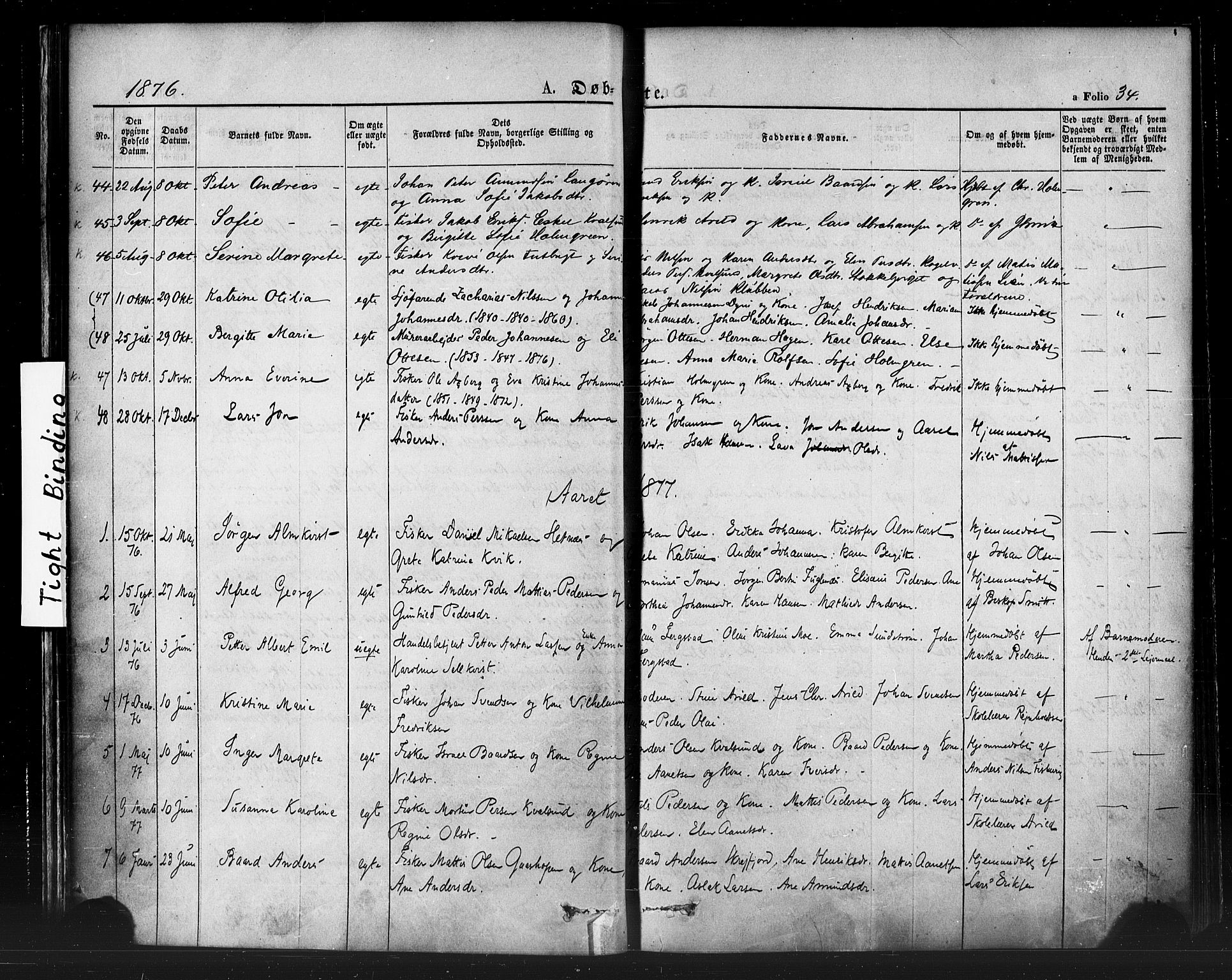 Hammerfest sokneprestkontor, SATØ/S-1347/H/Ha/L0007.kirke: Parish register (official) no. 7, 1869-1884, p. 34