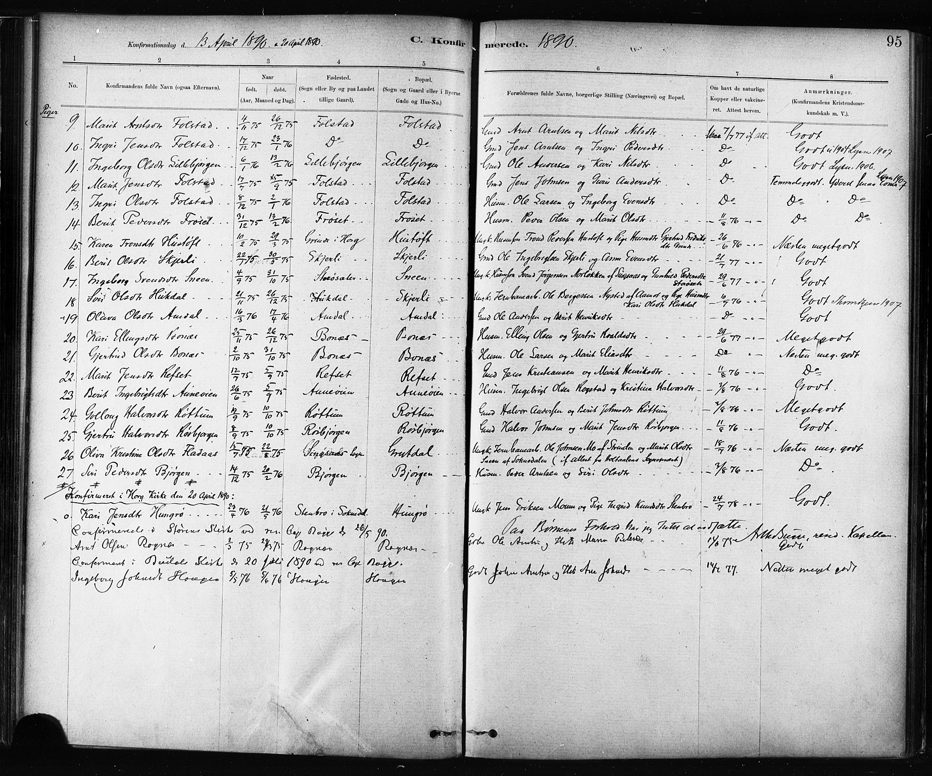 Ministerialprotokoller, klokkerbøker og fødselsregistre - Sør-Trøndelag, SAT/A-1456/687/L1002: Parish register (official) no. 687A08, 1878-1890, p. 95