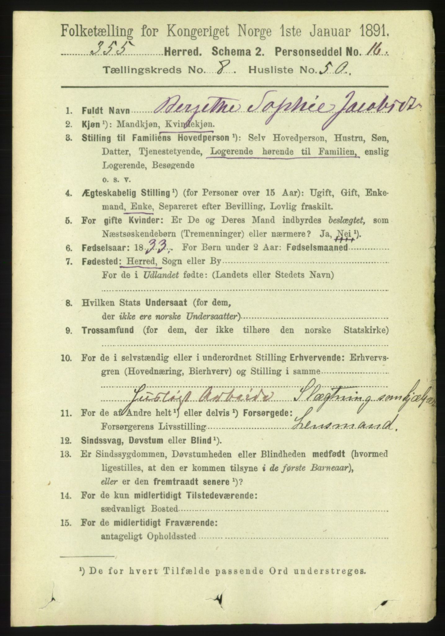 RA, 1891 census for 1632 Bjørnør, 1891, p. 3716