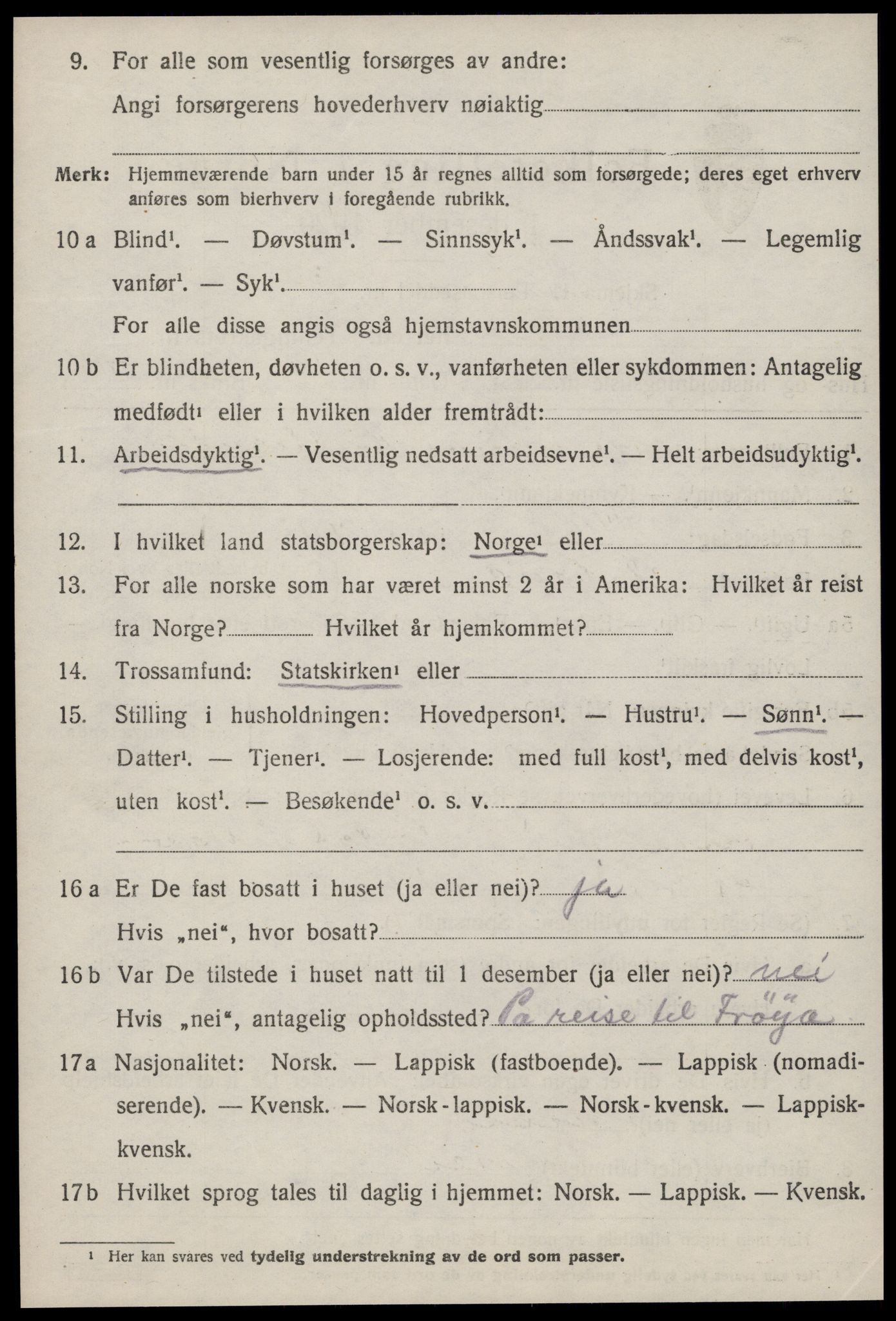 SAT, 1920 census for Ørland, 1920, p. 5380