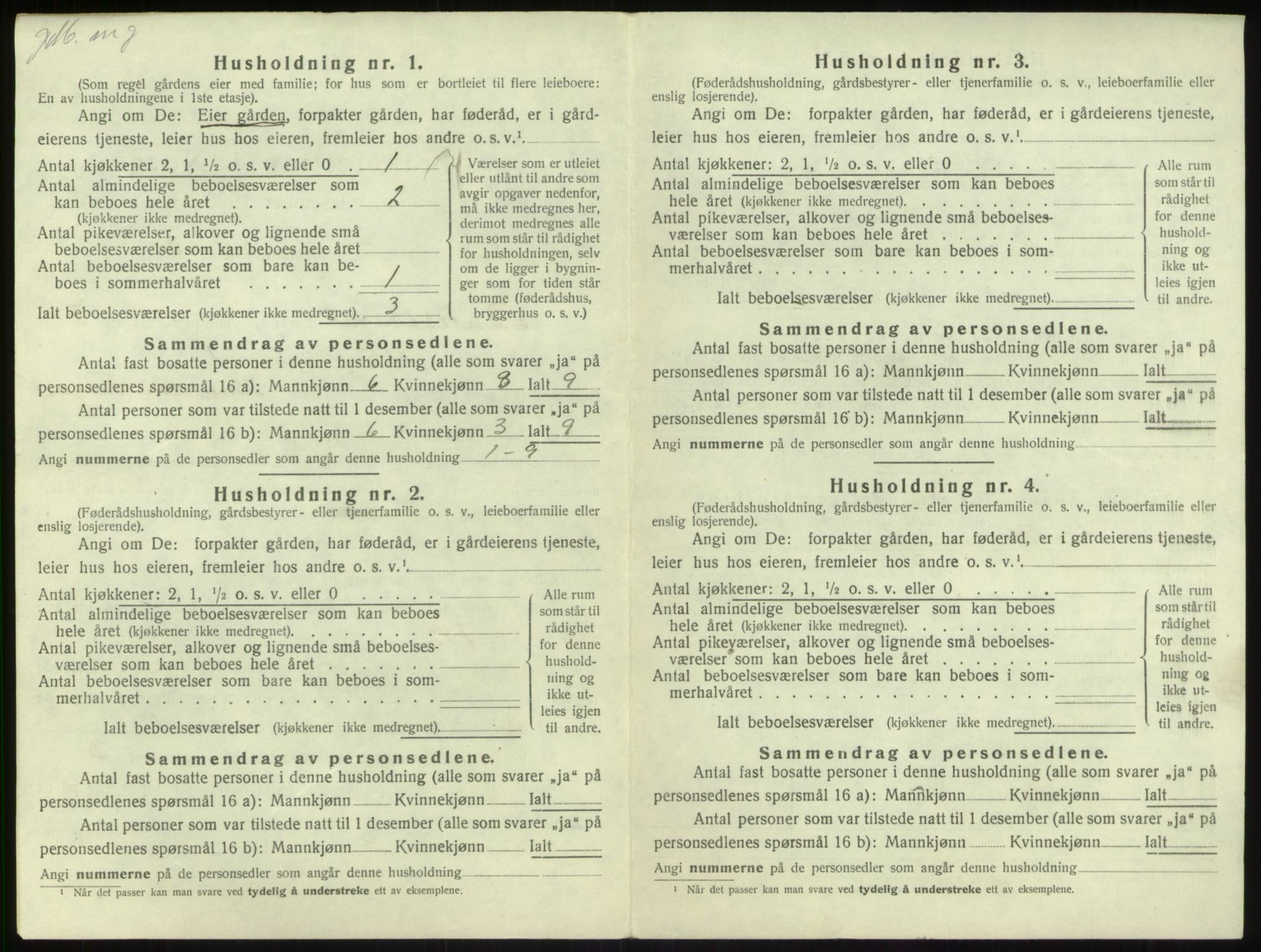 SAB, 1920 census for Balestrand, 1920, p. 426