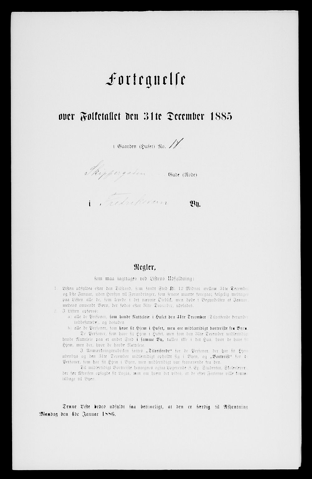 SAKO, 1885 census for 0798 Fredriksvern, 1885, p. 20