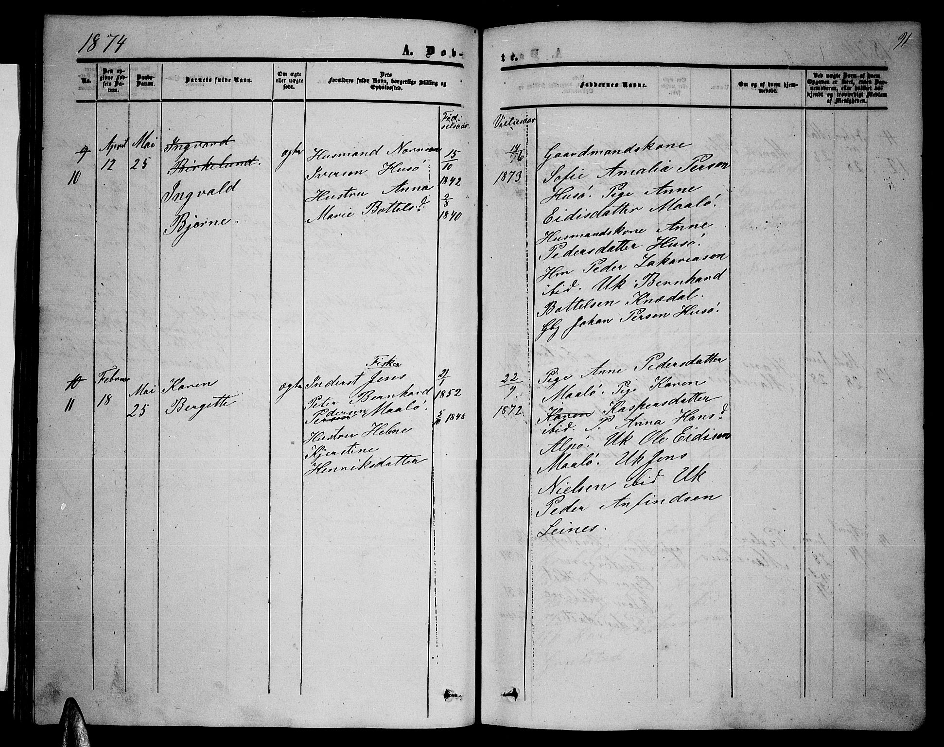 Ministerialprotokoller, klokkerbøker og fødselsregistre - Nordland, AV/SAT-A-1459/857/L0827: Parish register (copy) no. 857C02, 1852-1879, p. 91