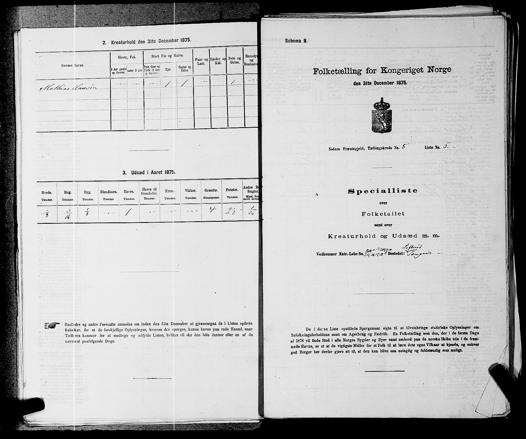 SAKO, 1875 census for 0722P Nøtterøy, 1875, p. 1546