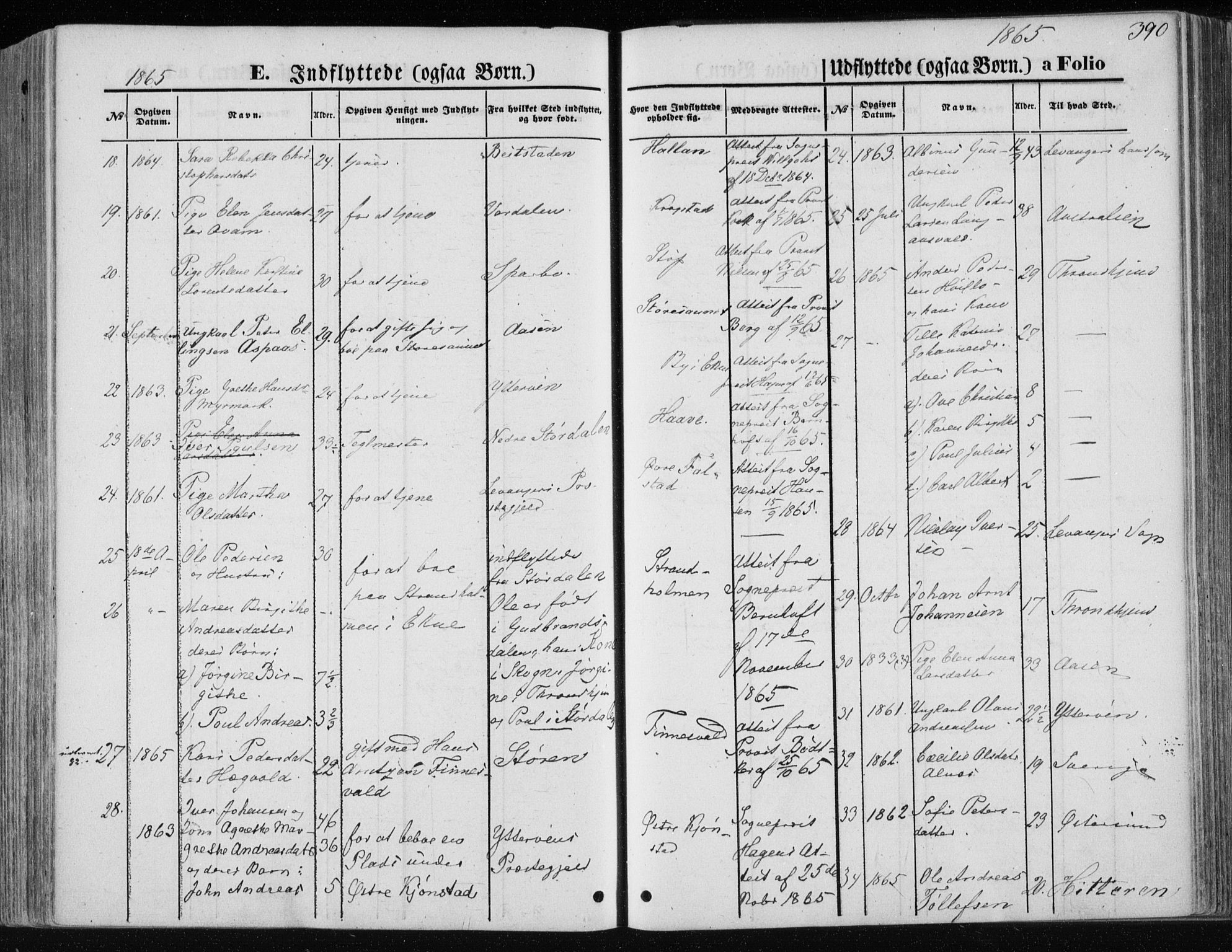 Ministerialprotokoller, klokkerbøker og fødselsregistre - Nord-Trøndelag, AV/SAT-A-1458/717/L0157: Parish register (official) no. 717A08 /1, 1863-1877, p. 390