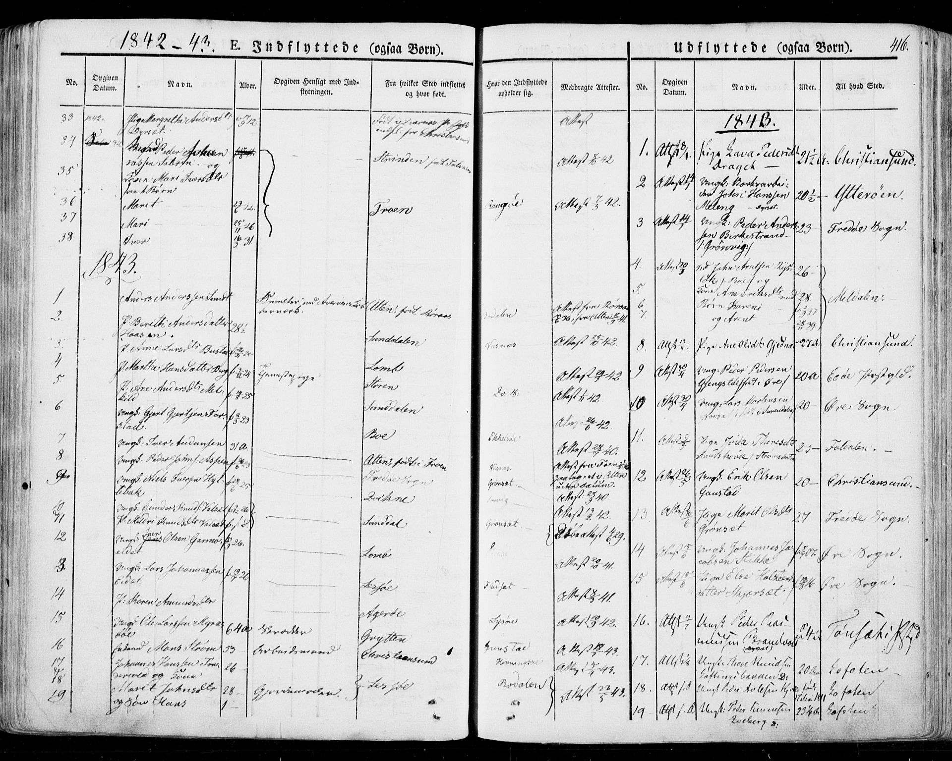 Ministerialprotokoller, klokkerbøker og fødselsregistre - Møre og Romsdal, SAT/A-1454/568/L0803: Parish register (official) no. 568A10, 1830-1853, p. 416