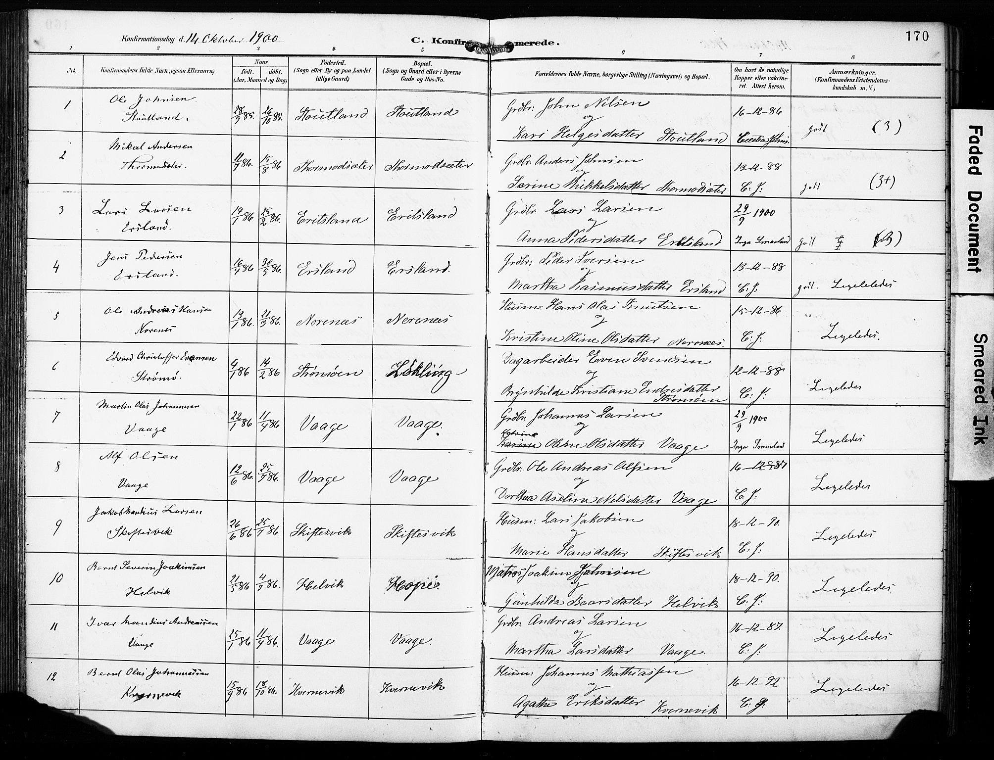 Finnås sokneprestembete, SAB/A-99925/H/Ha/Haa/Haac/L0002: Parish register (official) no. C 2, 1895-1904, p. 170