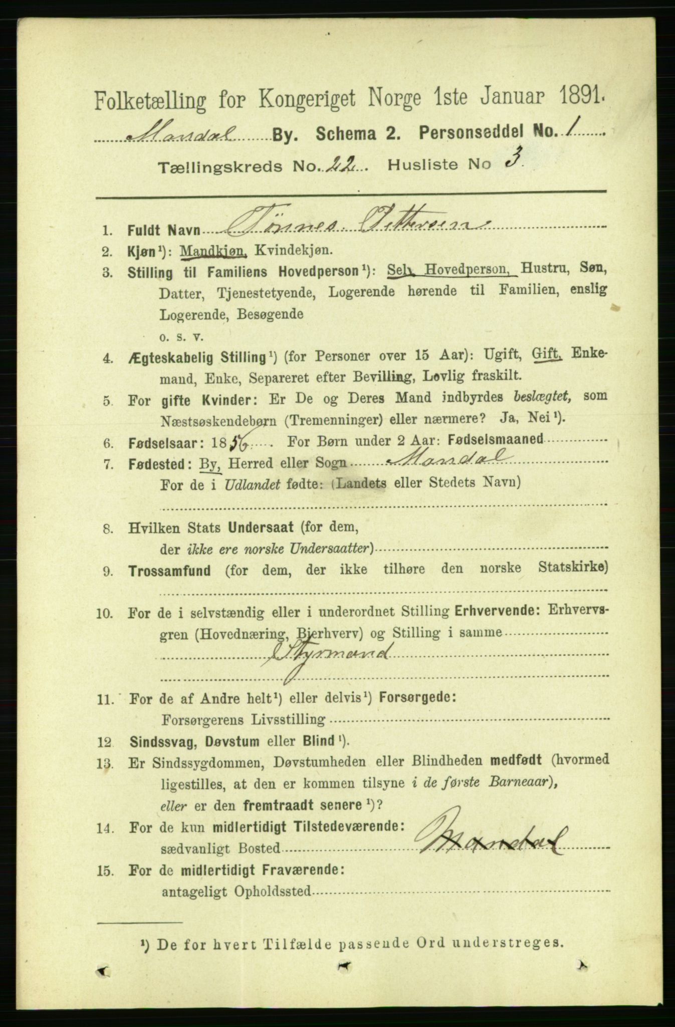 RA, 1891 census for 1002 Mandal, 1891, p. 4176