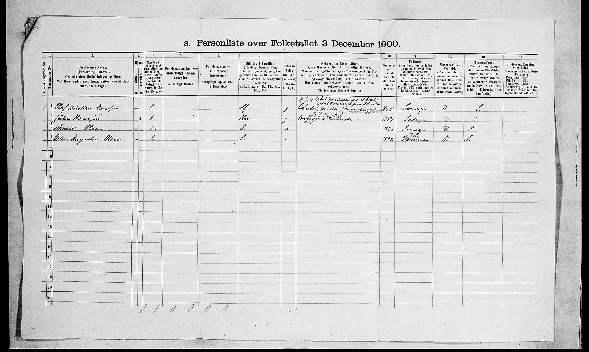 RA, 1900 census for Nøtterøy, 1900, p. 56