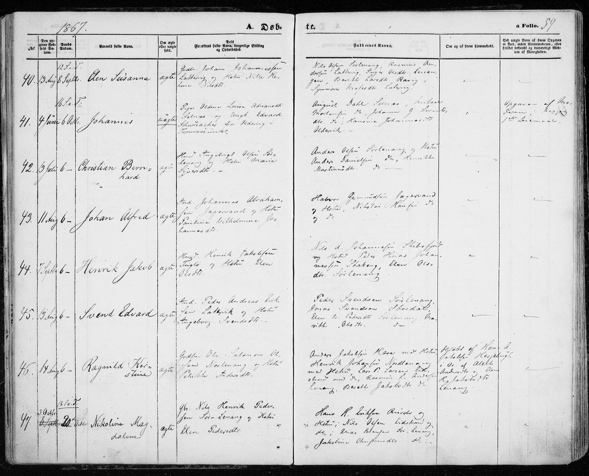 Karlsøy sokneprestembete, AV/SATØ-S-1299/H/Ha/Haa/L0004kirke: Parish register (official) no. 4, 1861-1871, p. 59