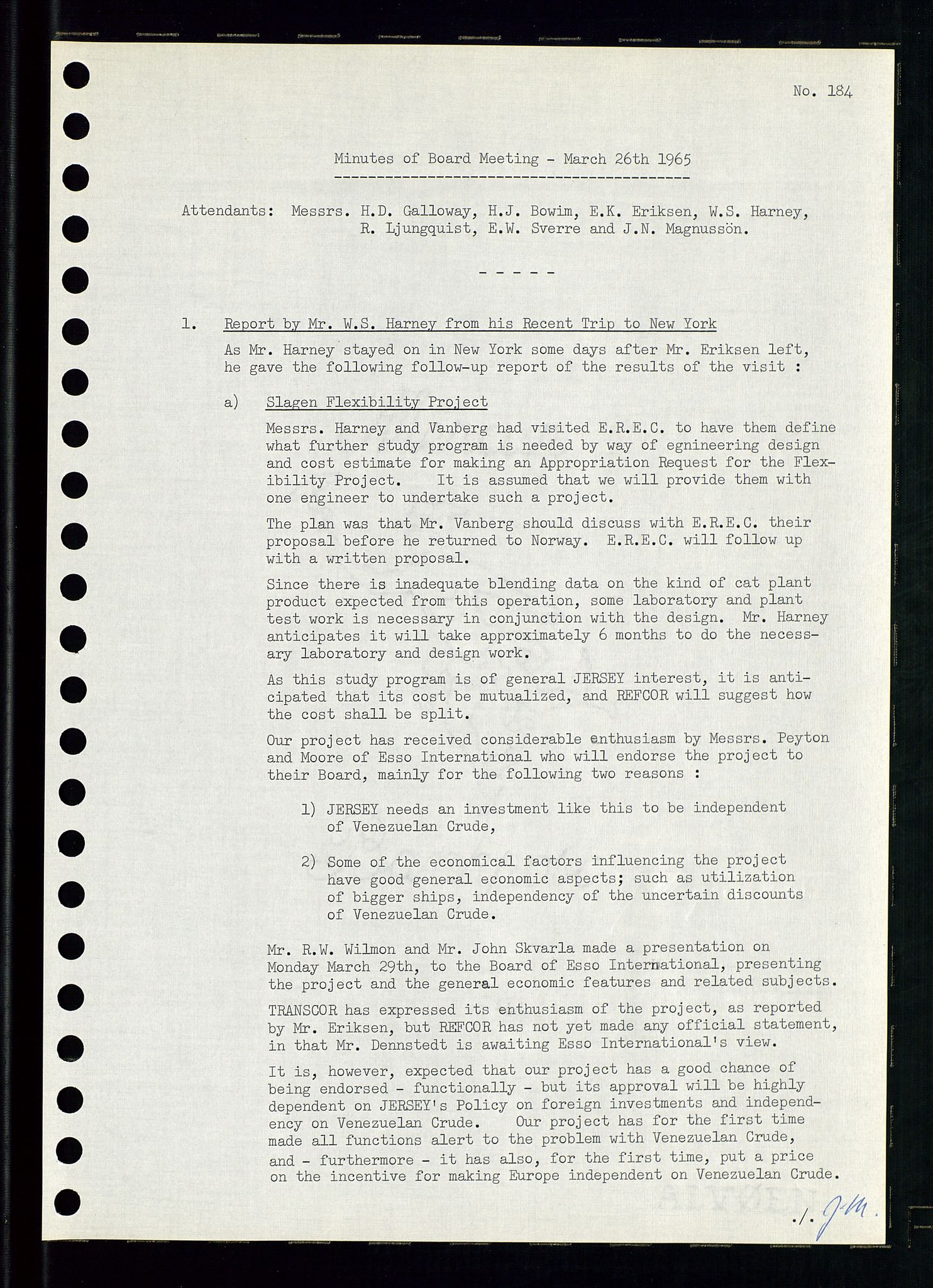 Pa 0982 - Esso Norge A/S, AV/SAST-A-100448/A/Aa/L0002/0001: Den administrerende direksjon Board minutes (styrereferater) / Den administrerende direksjon Board minutes (styrereferater), 1965, p. 132