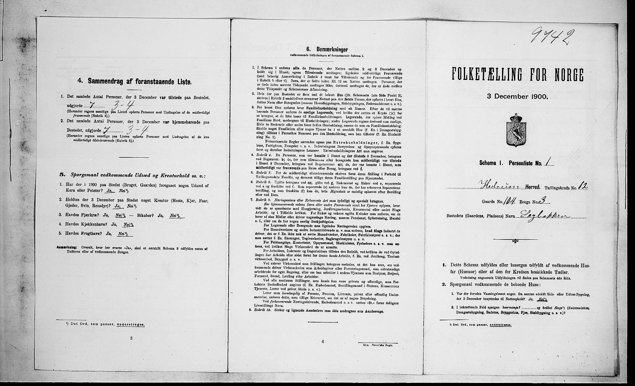 RA, 1900 census for Hedrum, 1900, p. 1079