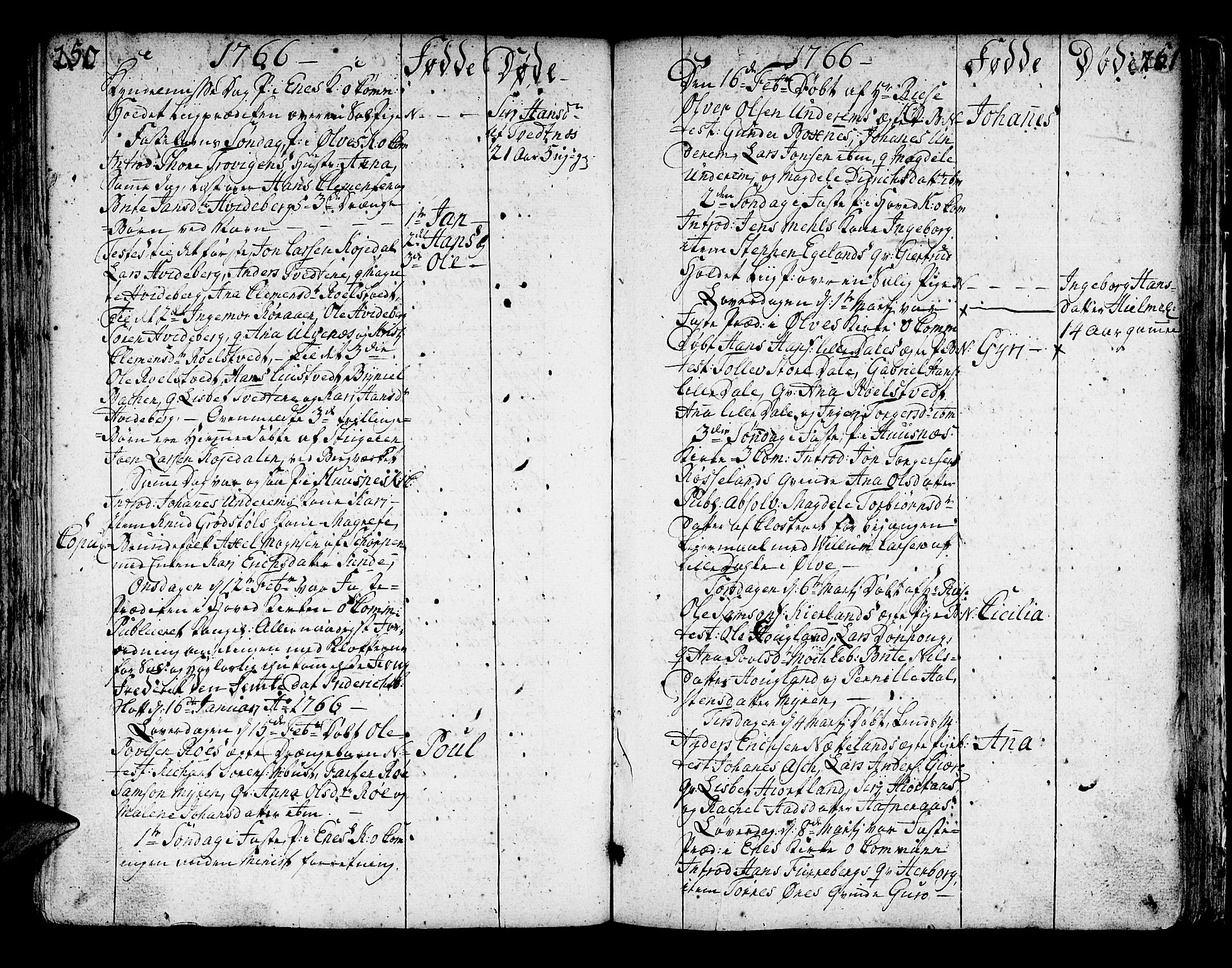 Kvinnherad sokneprestembete, AV/SAB-A-76401/H/Haa: Parish register (official) no. A 3, 1754-1777, p. 250-251