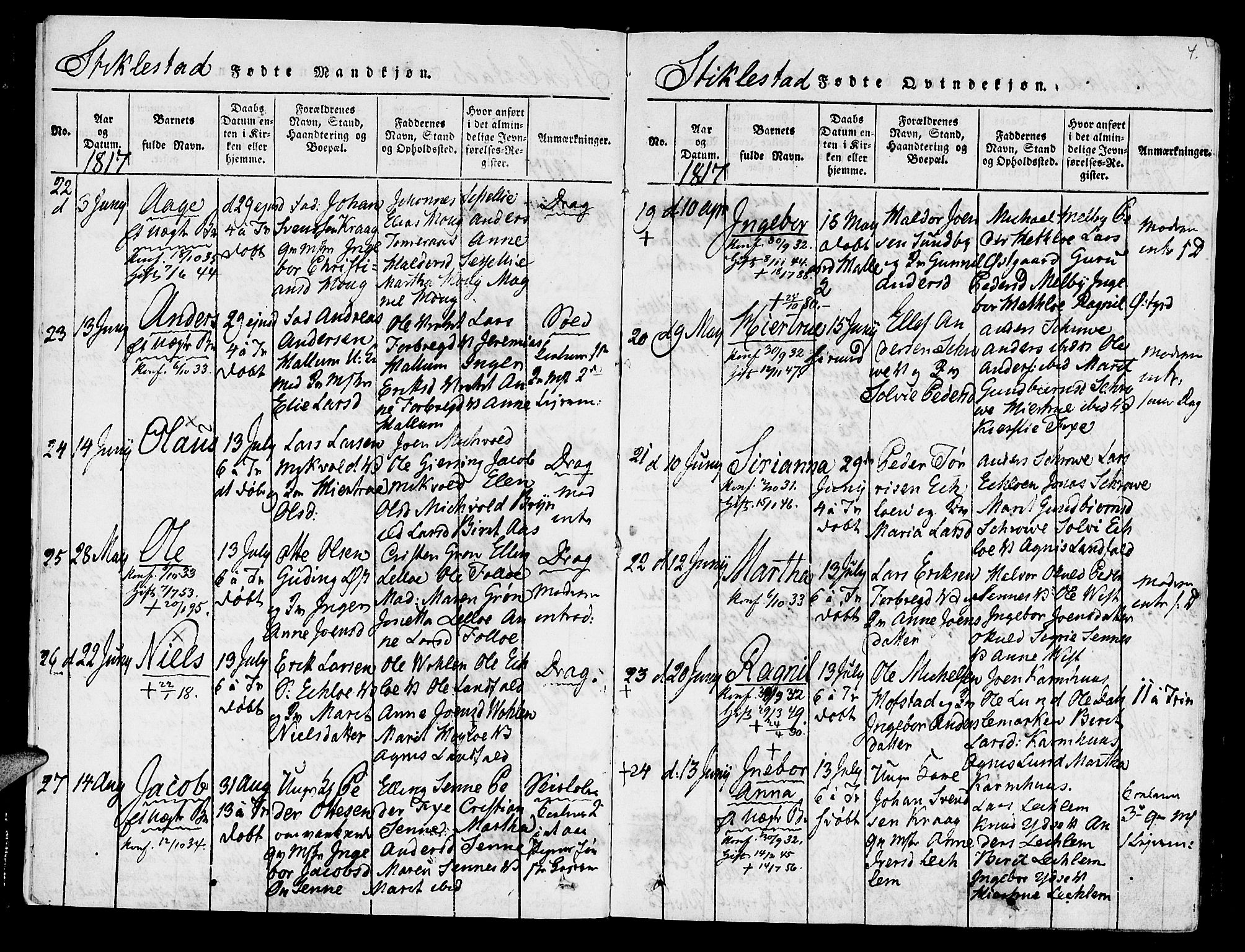 Ministerialprotokoller, klokkerbøker og fødselsregistre - Nord-Trøndelag, SAT/A-1458/723/L0234: Parish register (official) no. 723A05 /1, 1816-1840, p. 4