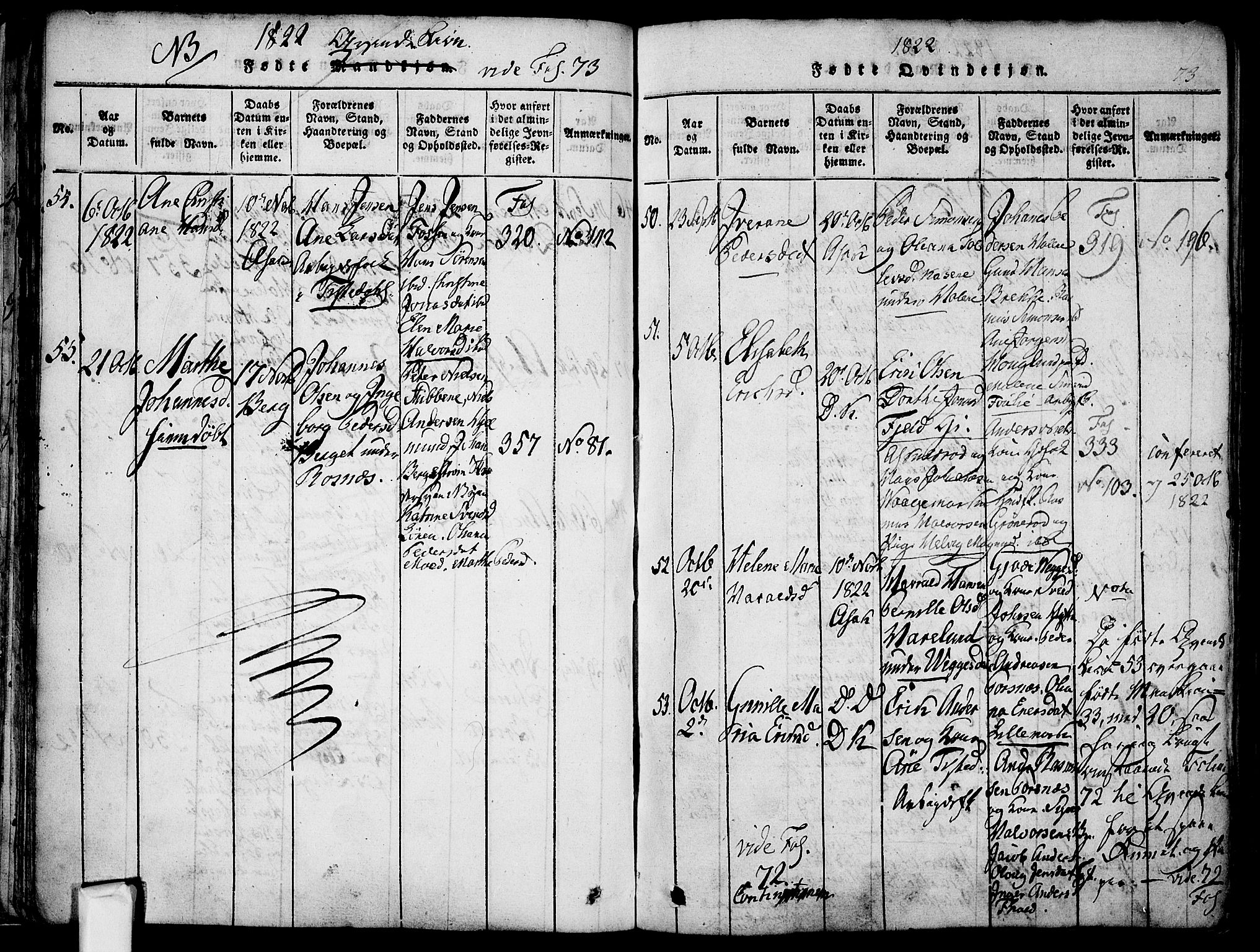 Berg prestekontor Kirkebøker, AV/SAO-A-10902/F/Fa/L0002: Parish register (official) no. I 2, 1815-1831, p. 73