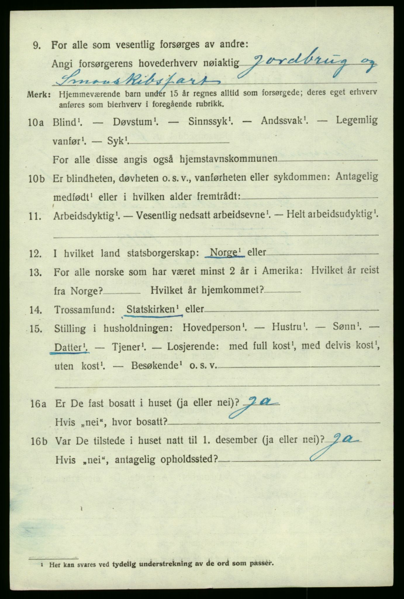 SAB, 1920 census for Samnanger, 1920, p. 870