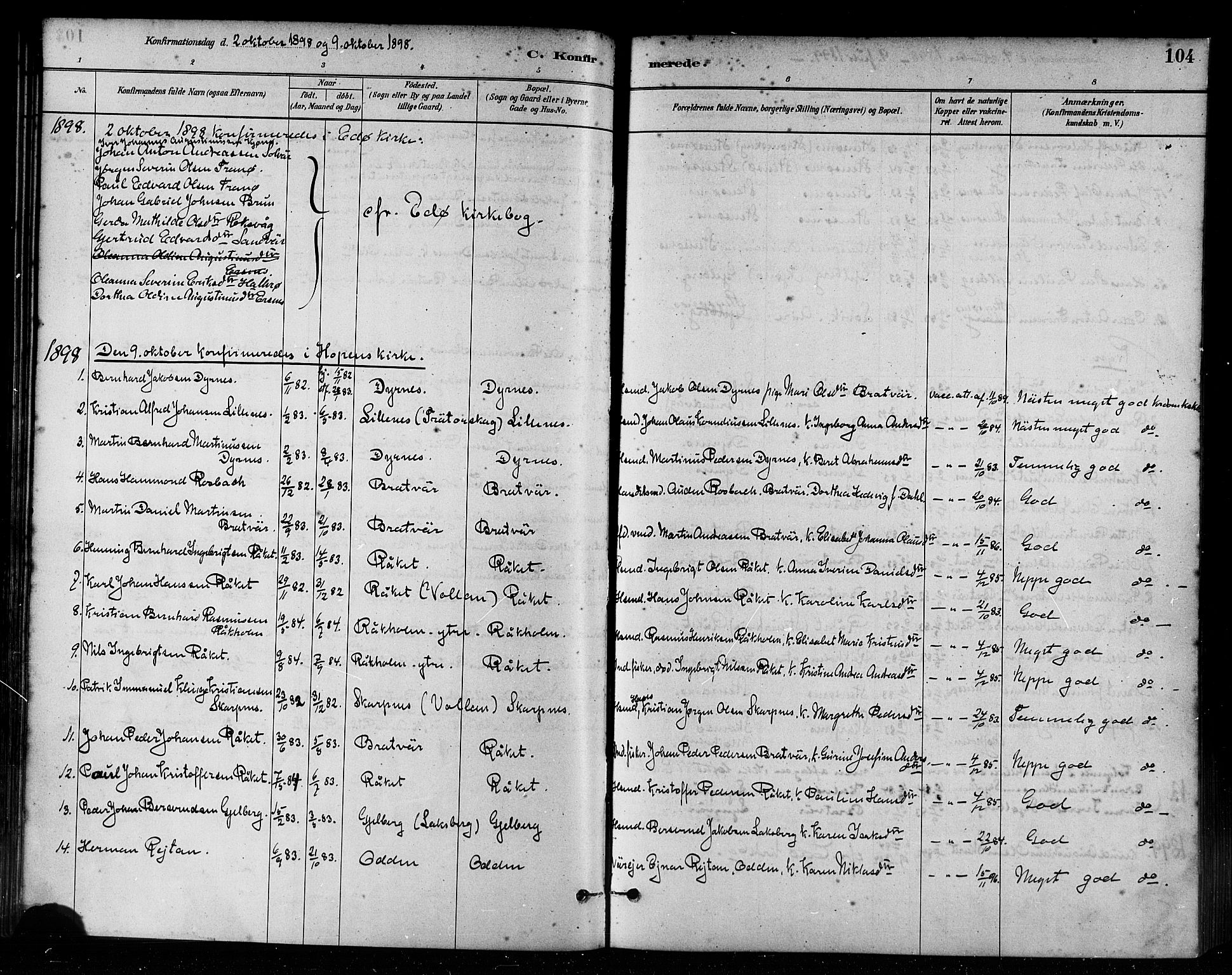 Ministerialprotokoller, klokkerbøker og fødselsregistre - Møre og Romsdal, AV/SAT-A-1454/582/L0947: Parish register (official) no. 582A01, 1880-1900, p. 104