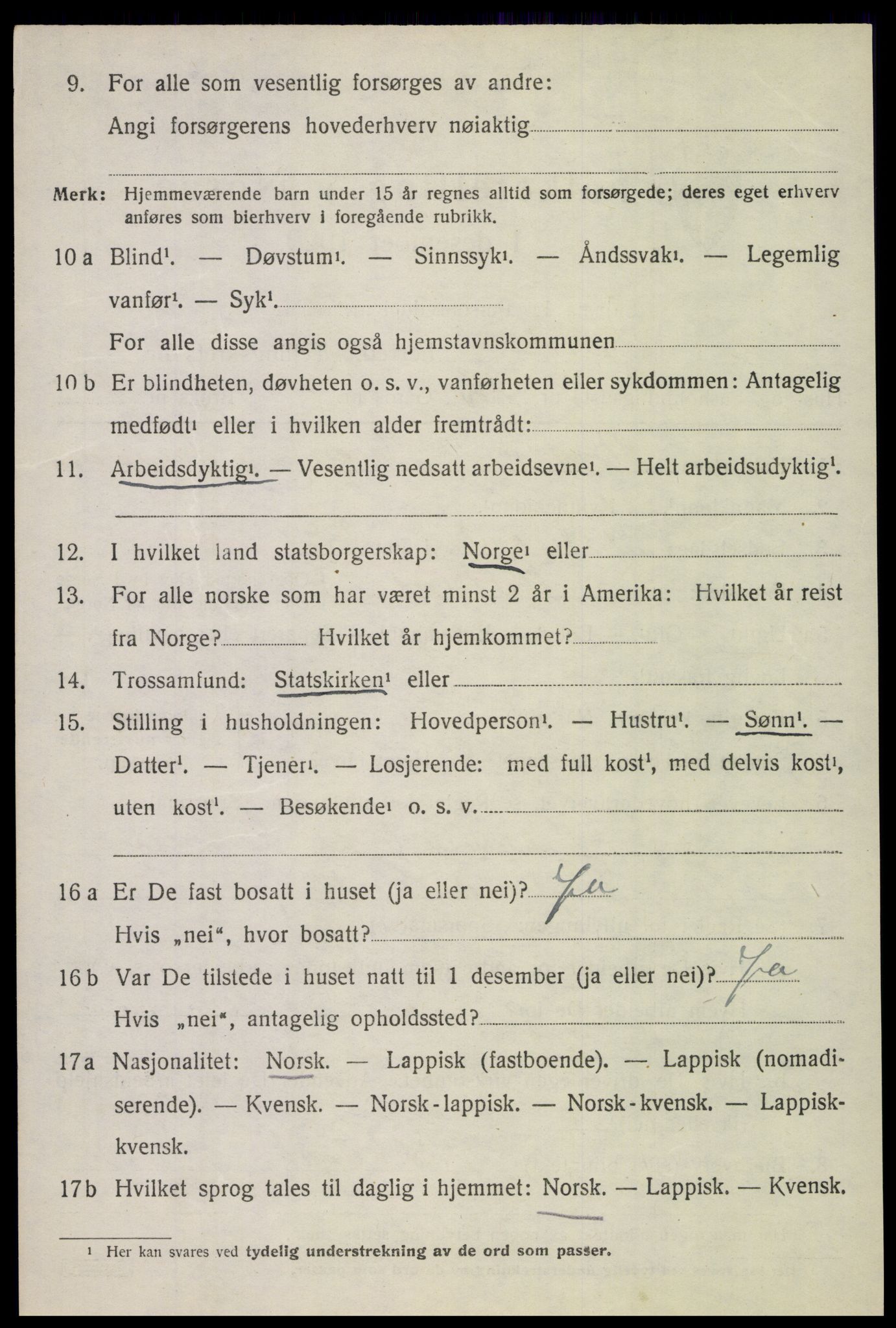 SAT, 1920 census for Saltdal, 1920, p. 7614