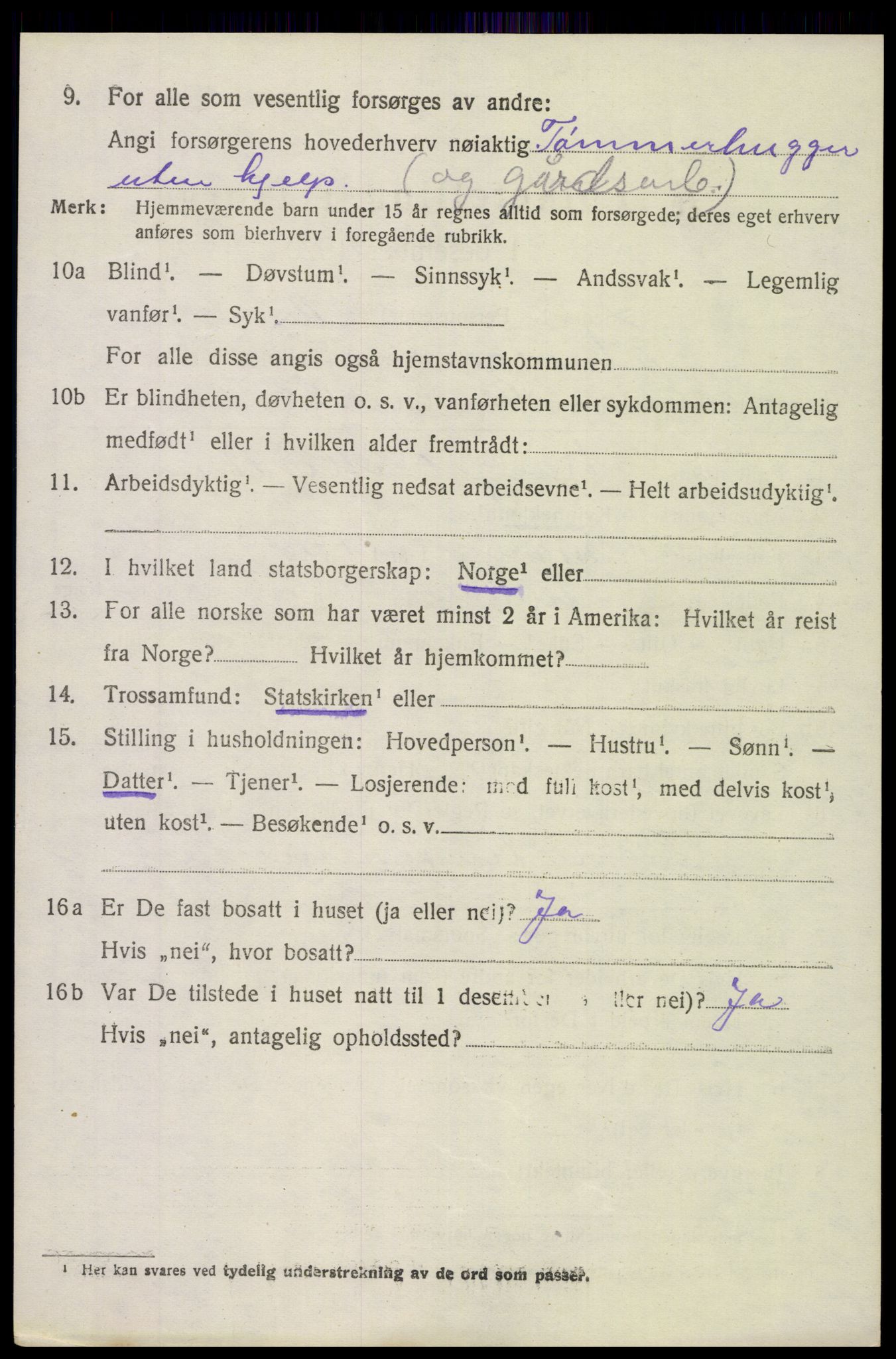 SAH, 1920 census for Etnedal, 1920, p. 3951