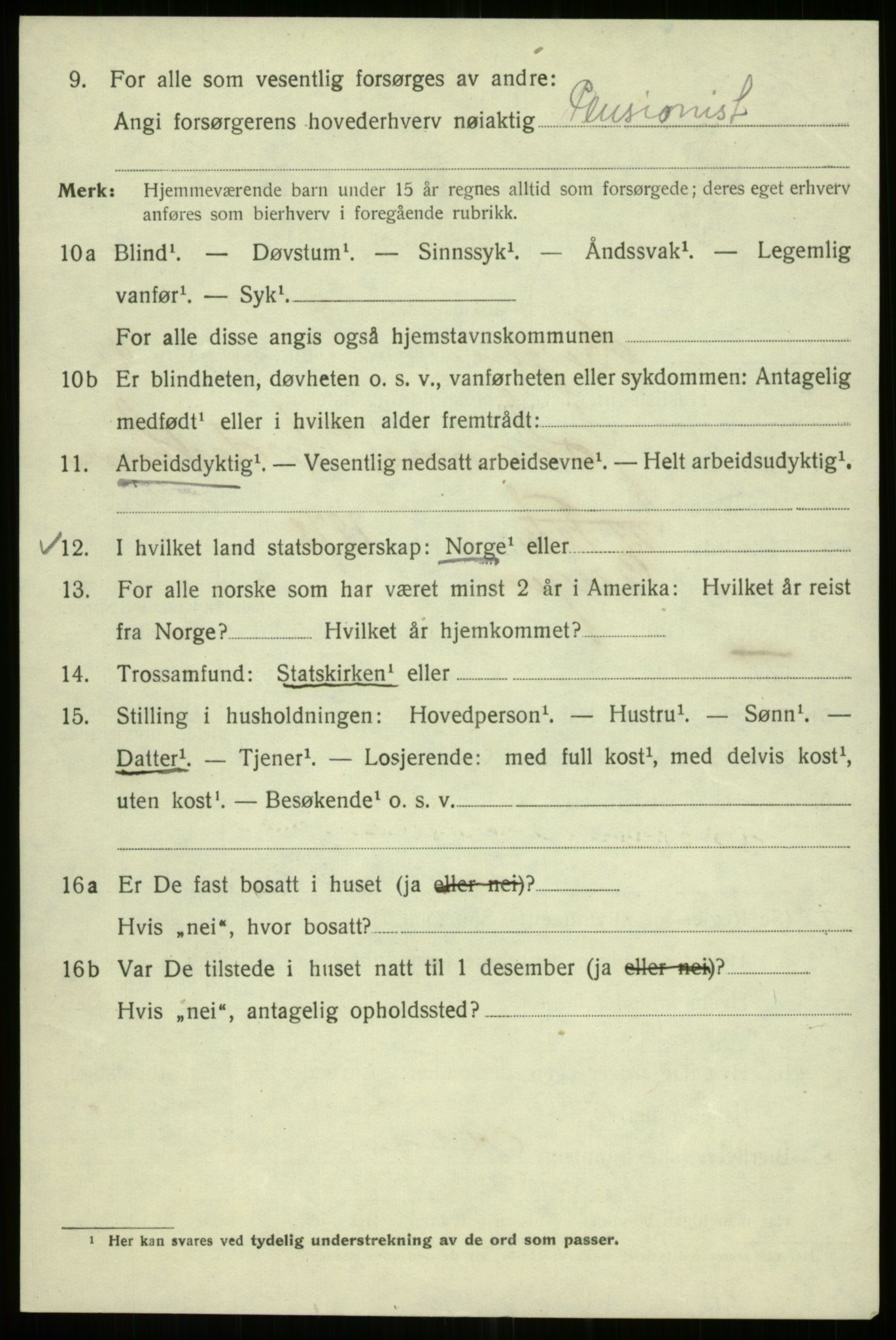 SAB, 1920 census for Bergen, 1920, p. 110398