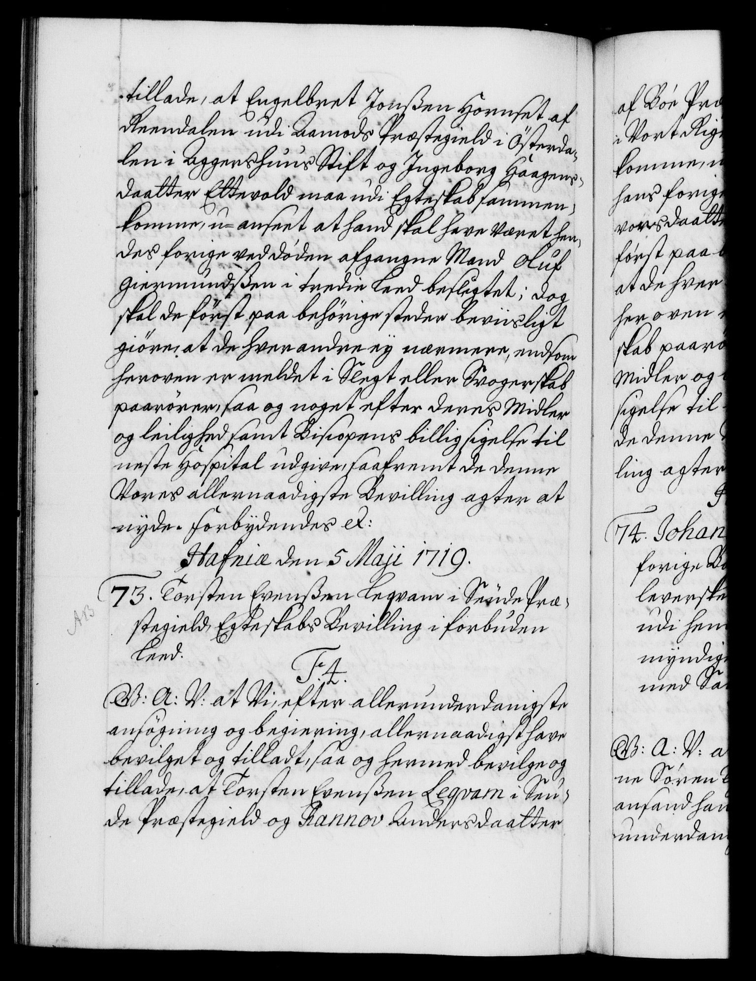 Danske Kanselli 1572-1799, AV/RA-EA-3023/F/Fc/Fca/Fcaa/L0022: Norske registre, 1716-1719, p. 502b