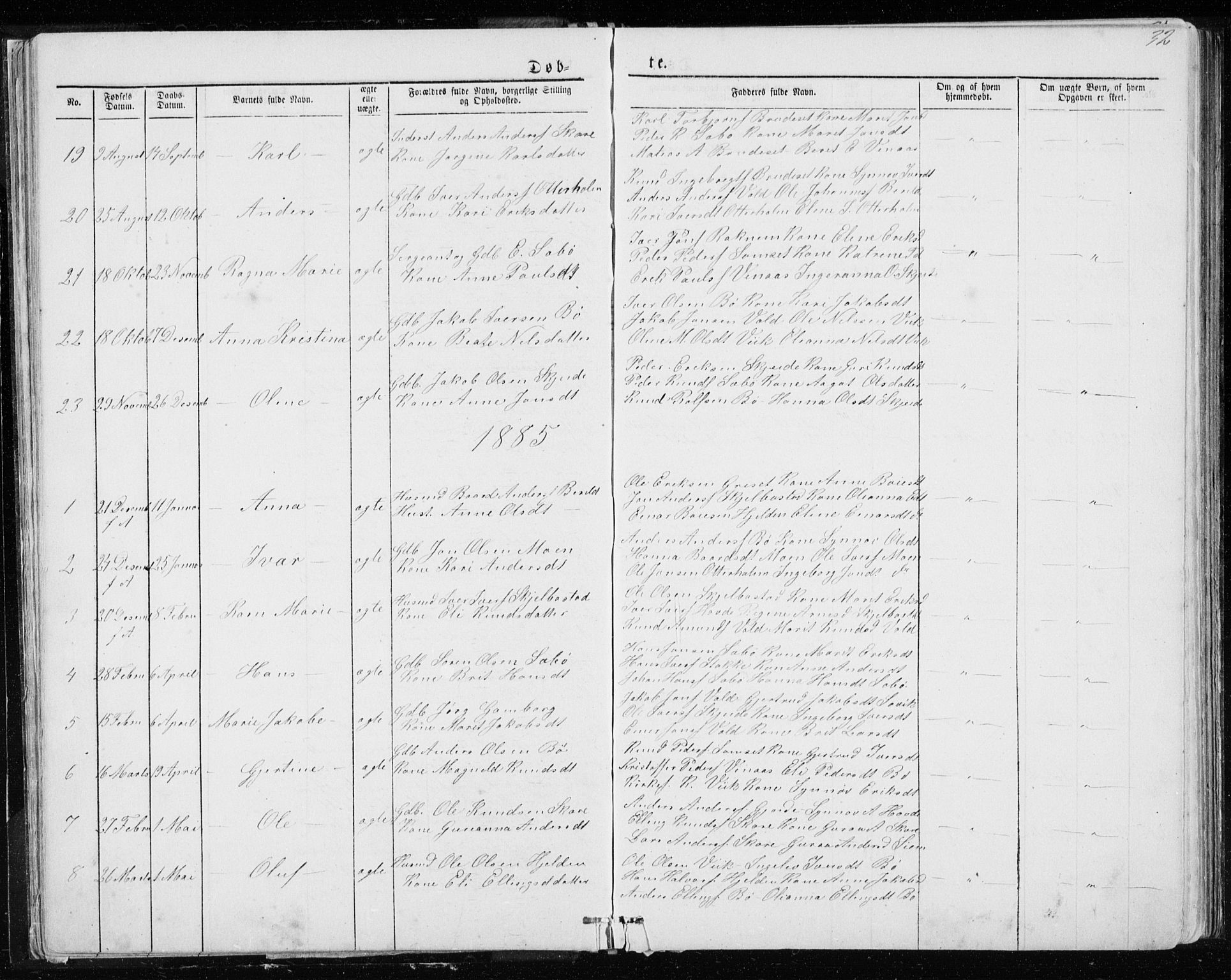 Ministerialprotokoller, klokkerbøker og fødselsregistre - Møre og Romsdal, SAT/A-1454/543/L0564: Parish register (copy) no. 543C02, 1867-1915, p. 32