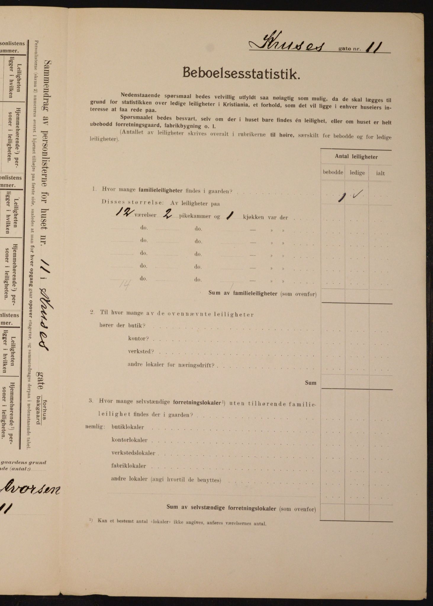 OBA, Municipal Census 1910 for Kristiania, 1910, p. 53358