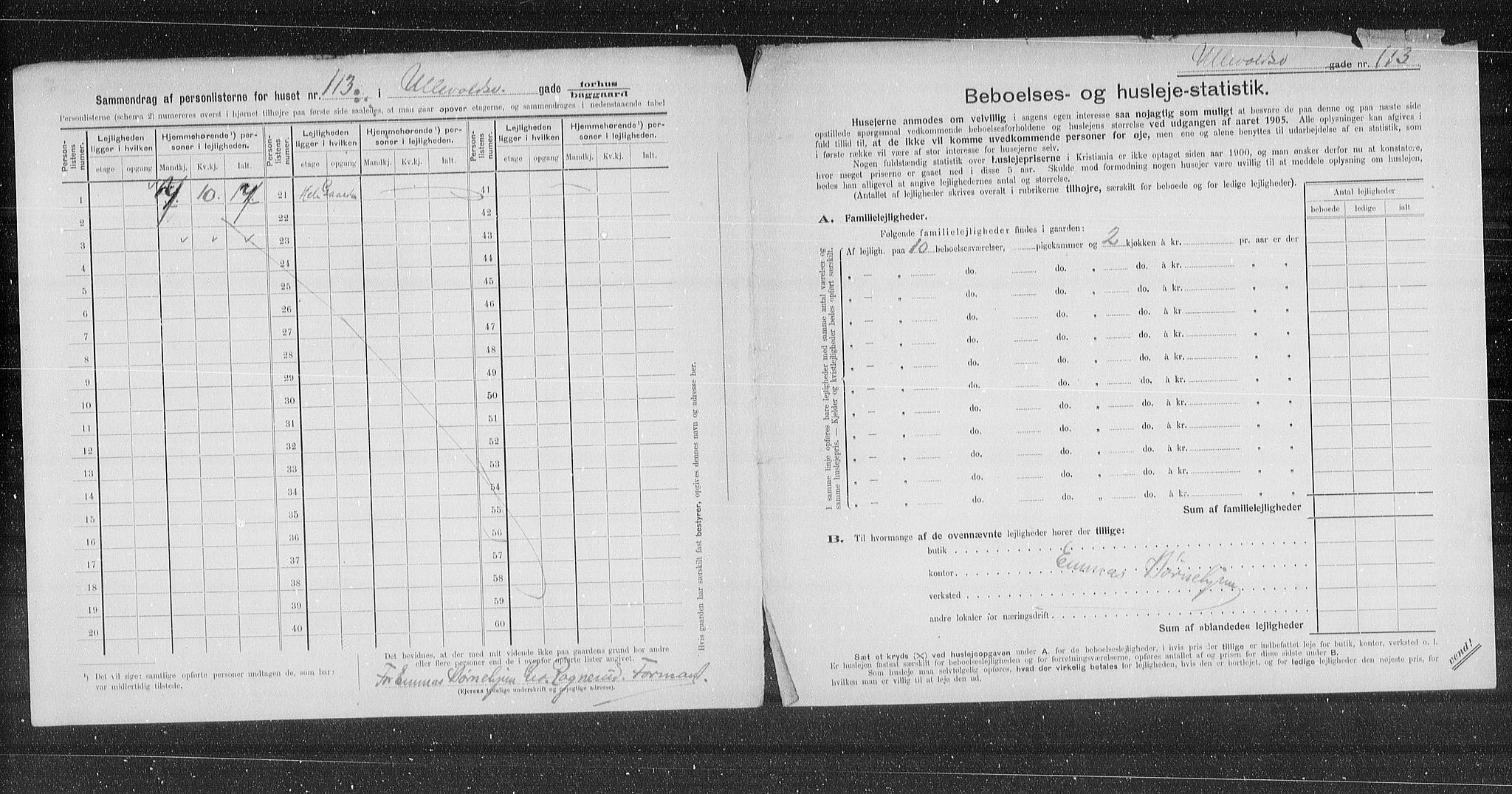 OBA, Municipal Census 1905 for Kristiania, 1905, p. 62870