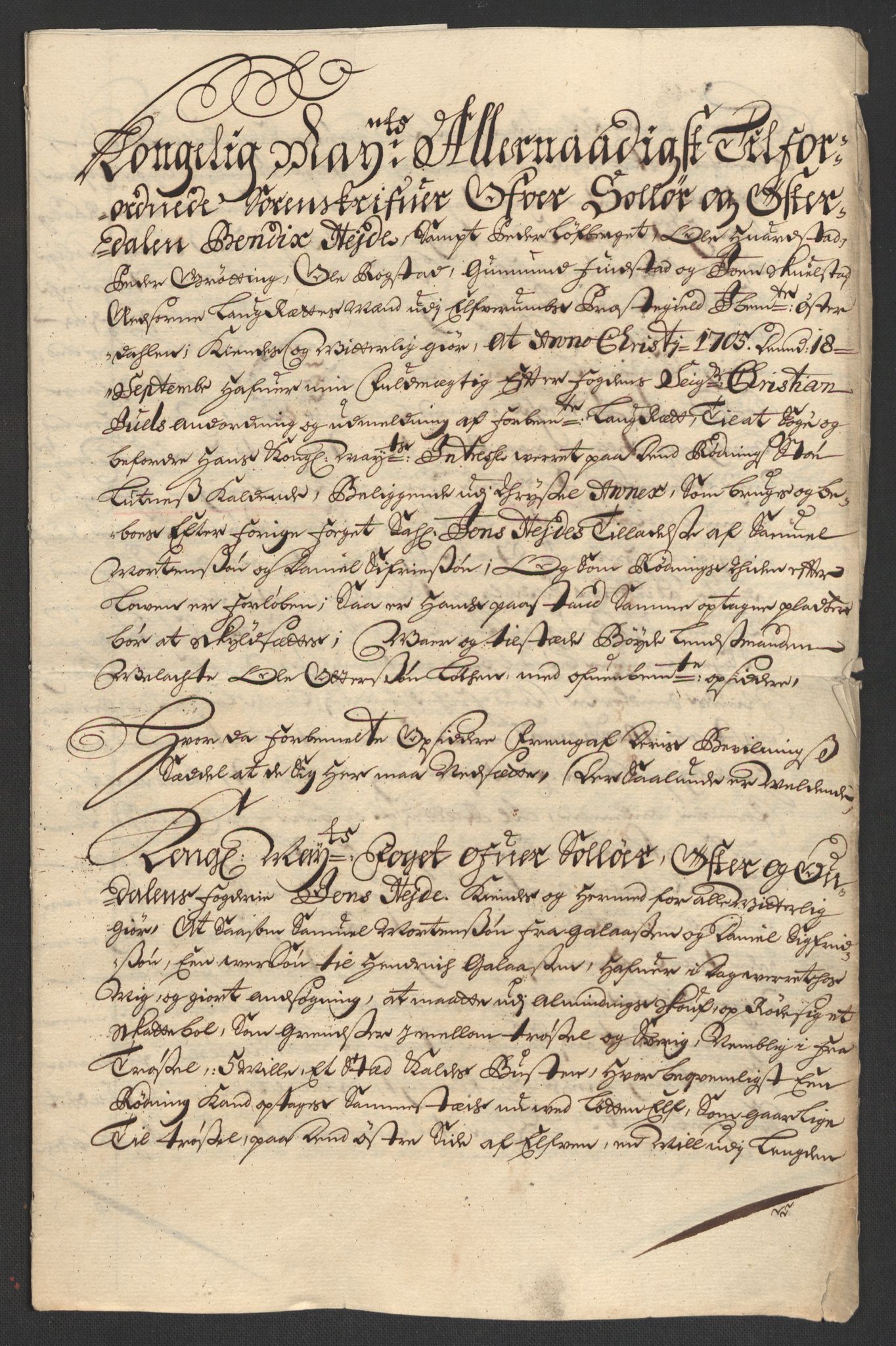 Rentekammeret inntil 1814, Reviderte regnskaper, Fogderegnskap, AV/RA-EA-4092/R13/L0843: Fogderegnskap Solør, Odal og Østerdal, 1705-1706, p. 407