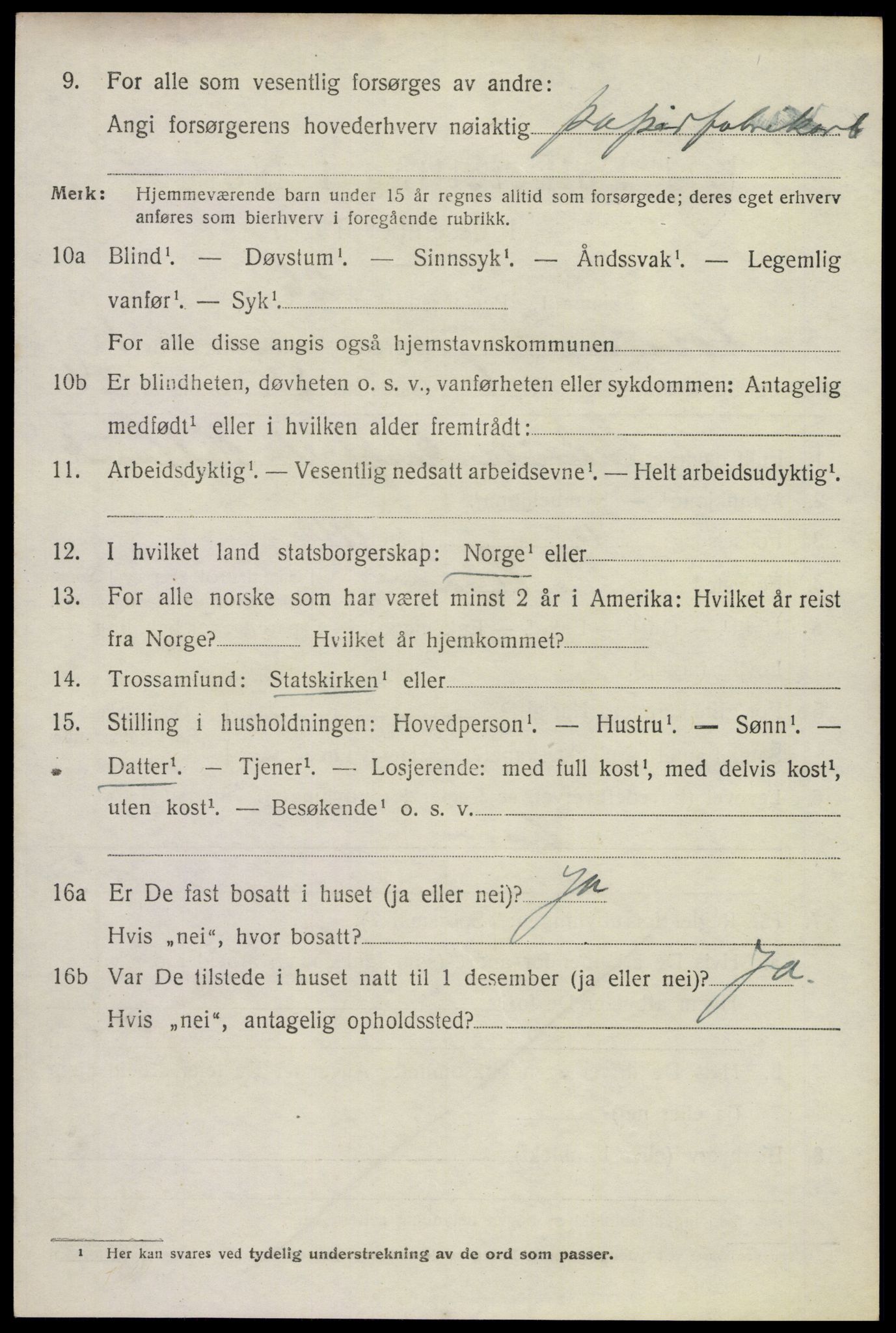 SAKO, 1920 census for Solum, 1920, p. 6525