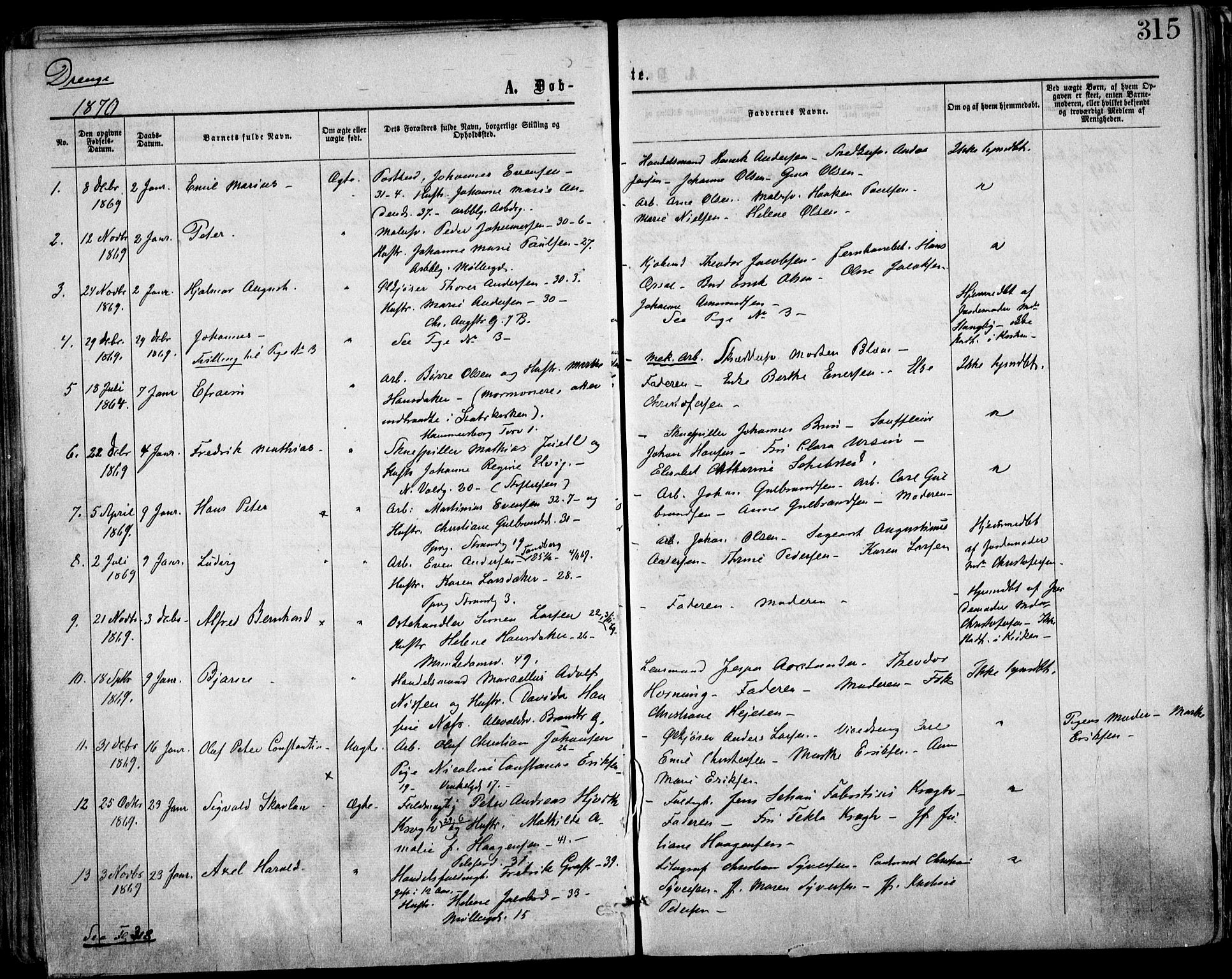 Trefoldighet prestekontor Kirkebøker, SAO/A-10882/F/Fa/L0002: Parish register (official) no. I 2, 1863-1870, p. 315