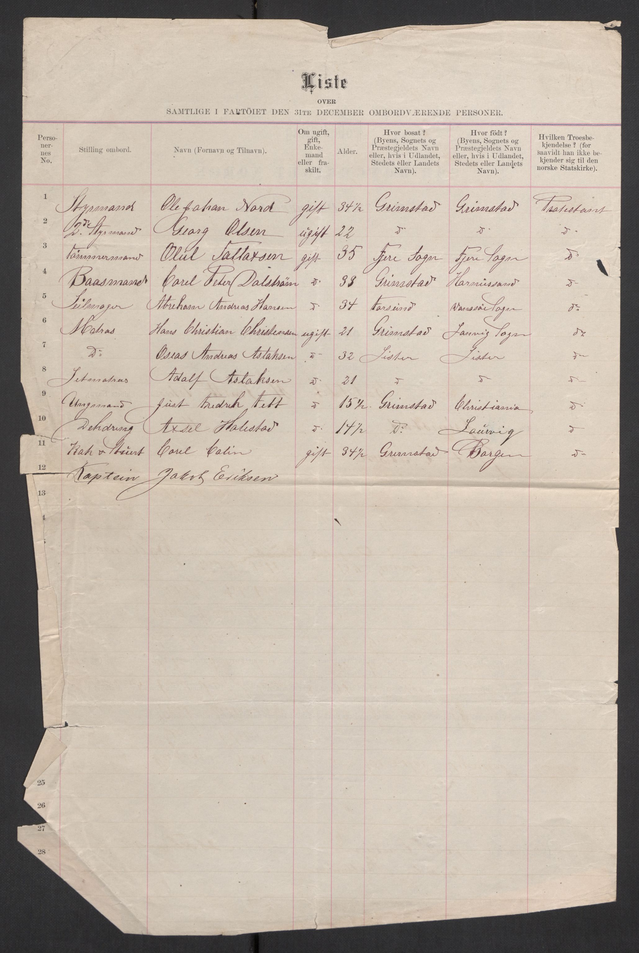 RA, 1875 census, lists of crew on ships: Ships in ports abroad, 1875, p. 181