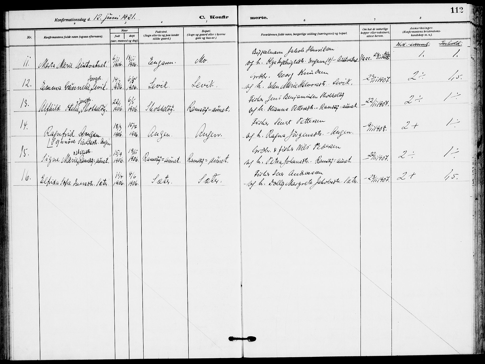 Ministerialprotokoller, klokkerbøker og fødselsregistre - Sør-Trøndelag, AV/SAT-A-1456/658/L0724: Parish register (official) no. 658A03, 1912-1924, p. 112