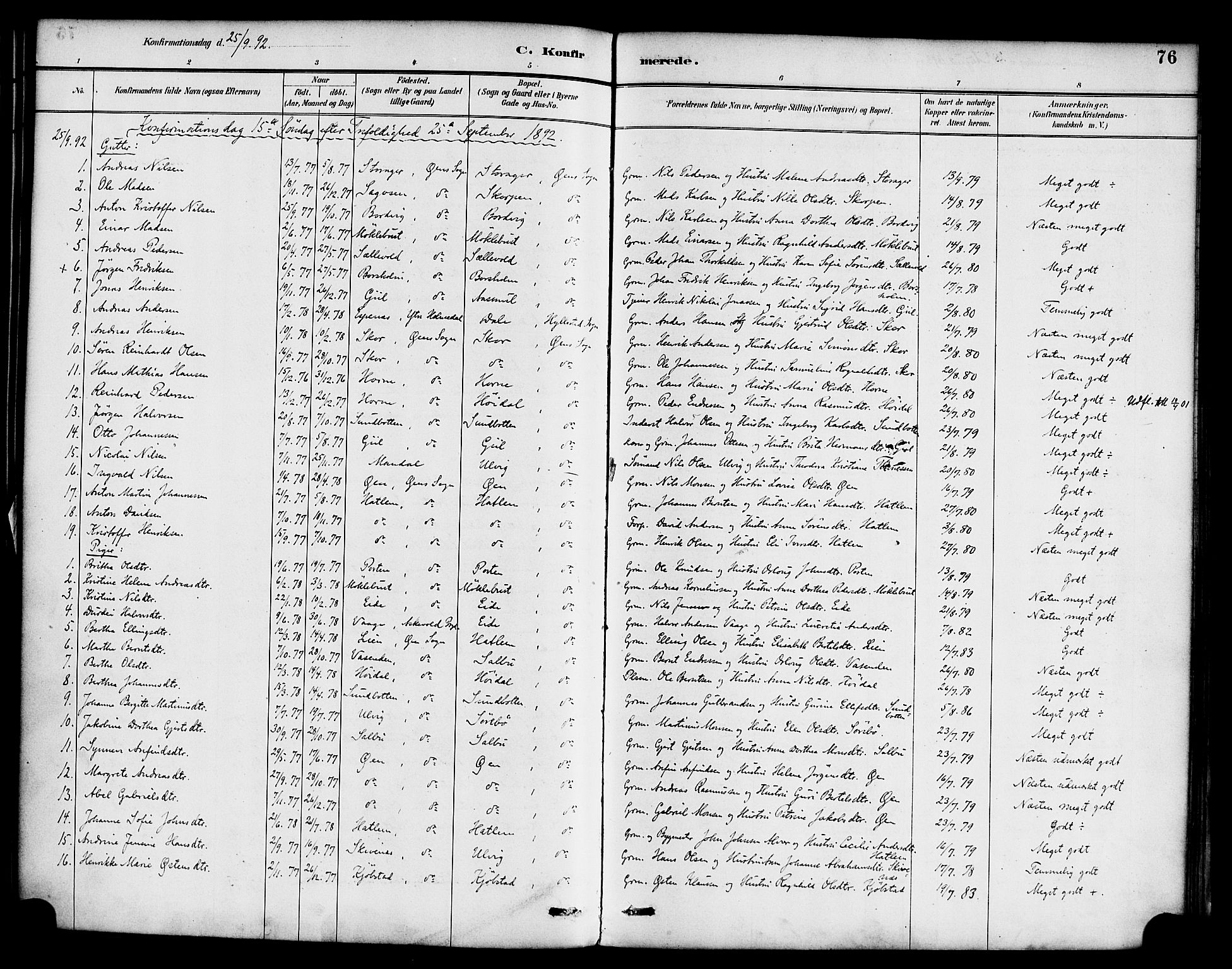 Hyllestad sokneprestembete, AV/SAB-A-80401: Parish register (official) no. D 1, 1886-1905, p. 76