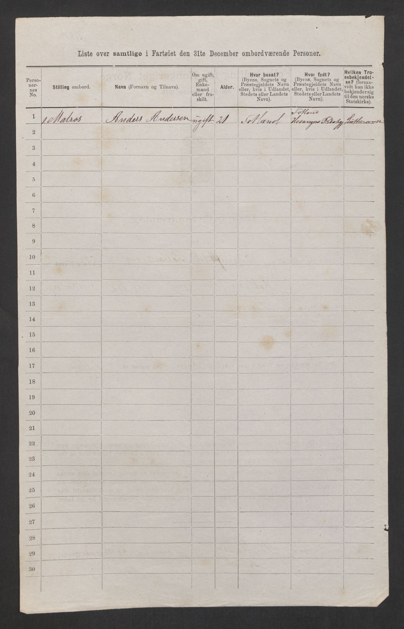 RA, 1875 census, lists of crew on ships: Ships in domestic ports, 1875, p. 287