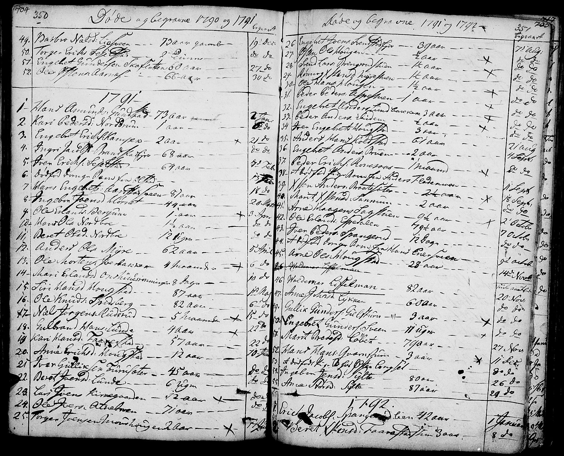Ringebu prestekontor, AV/SAH-PREST-082/H/Ha/Haa/L0003: Parish register (official) no. 3, 1781-1820, p. 350-351
