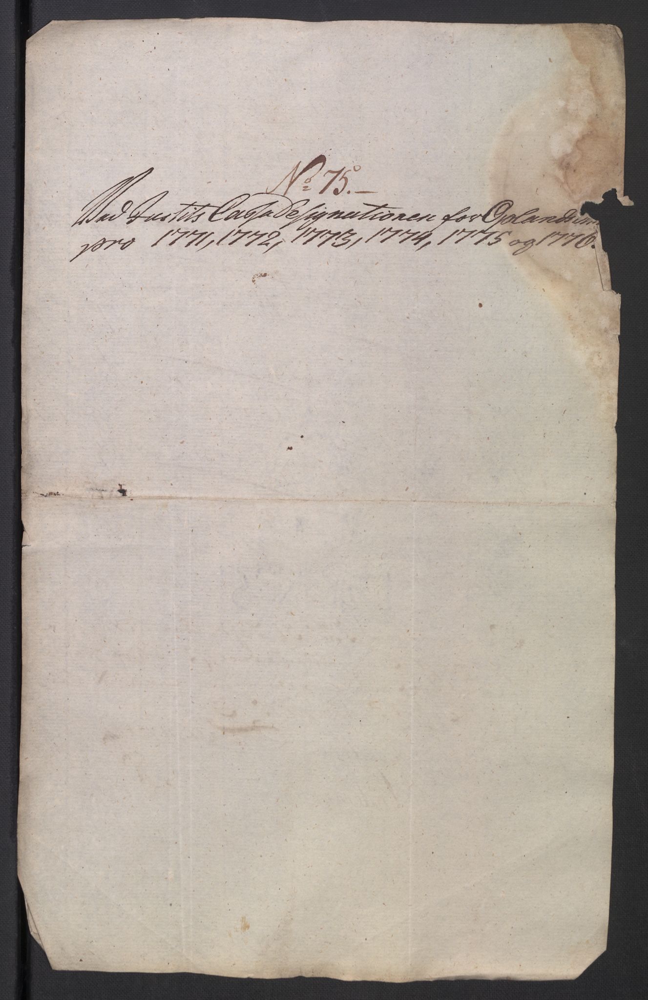 Rentekammeret inntil 1814, Reviderte regnskaper, Mindre regnskaper, RA/EA-4068/Rb/L0014: Opplands amt, 1771-1779, p. 42