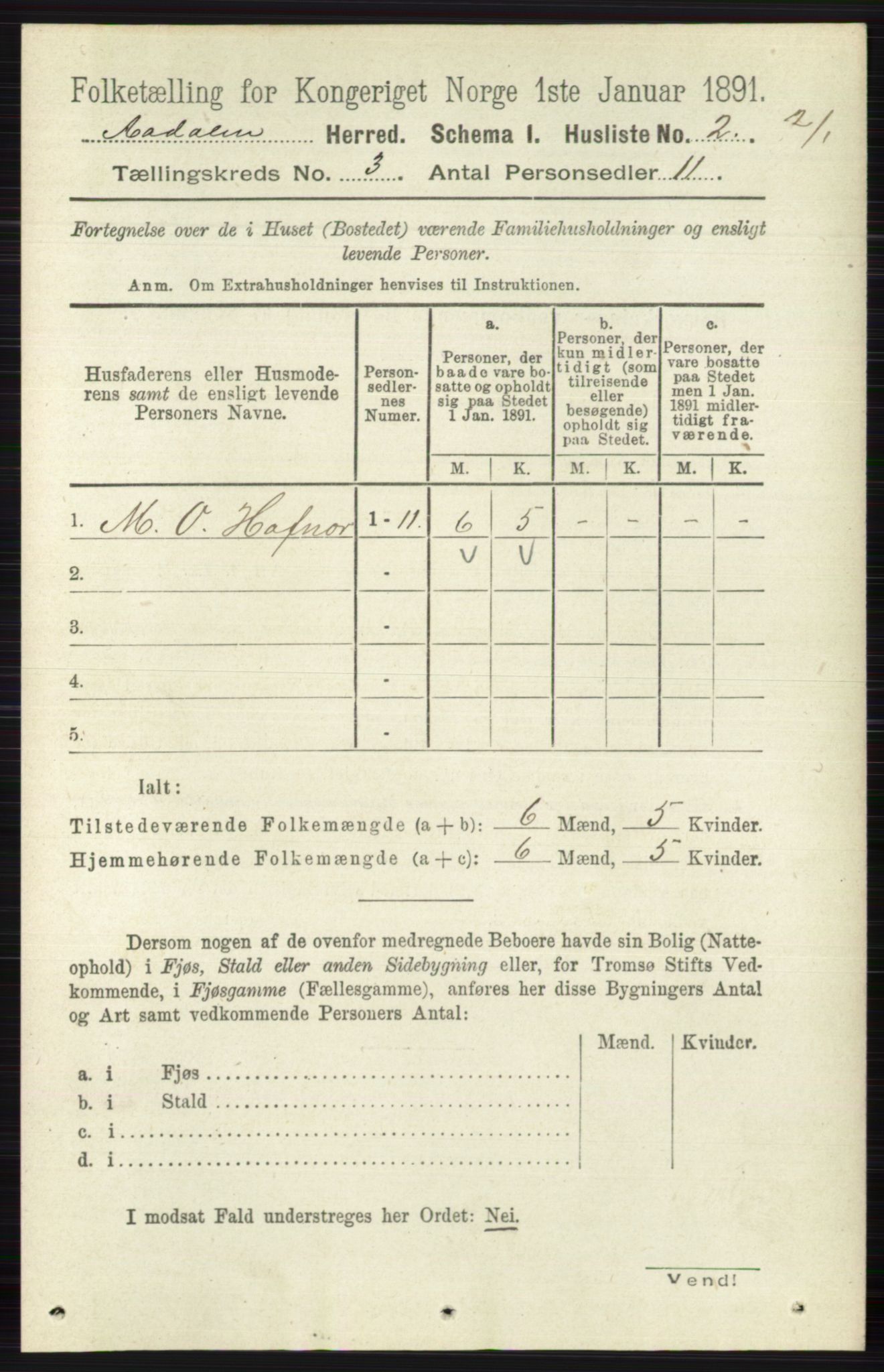 RA, 1891 census for 0614 Ådal, 1891, p. 966