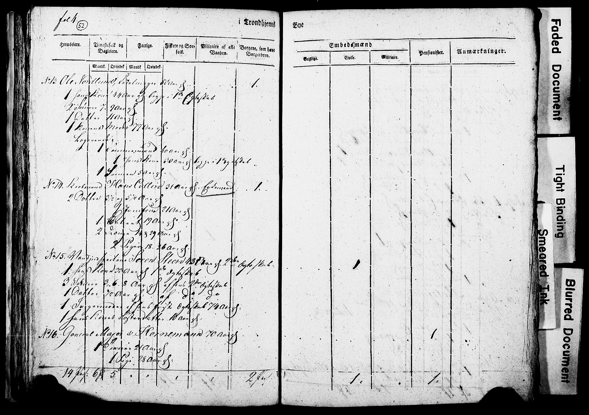 RA, Census 1815 for Trondheim, 1815, p. 253