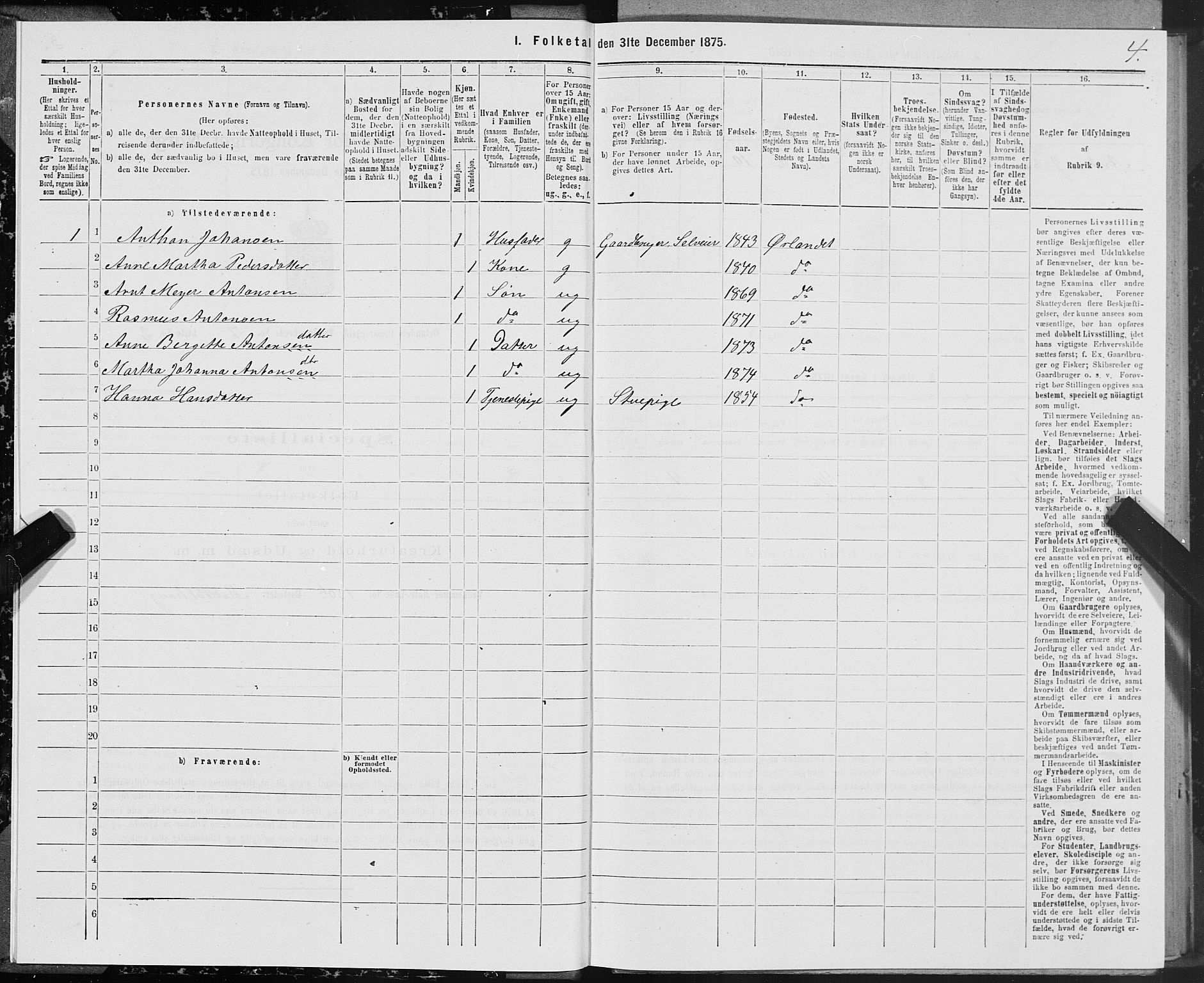 SAT, 1875 census for 1621P Ørland, 1875, p. 4004