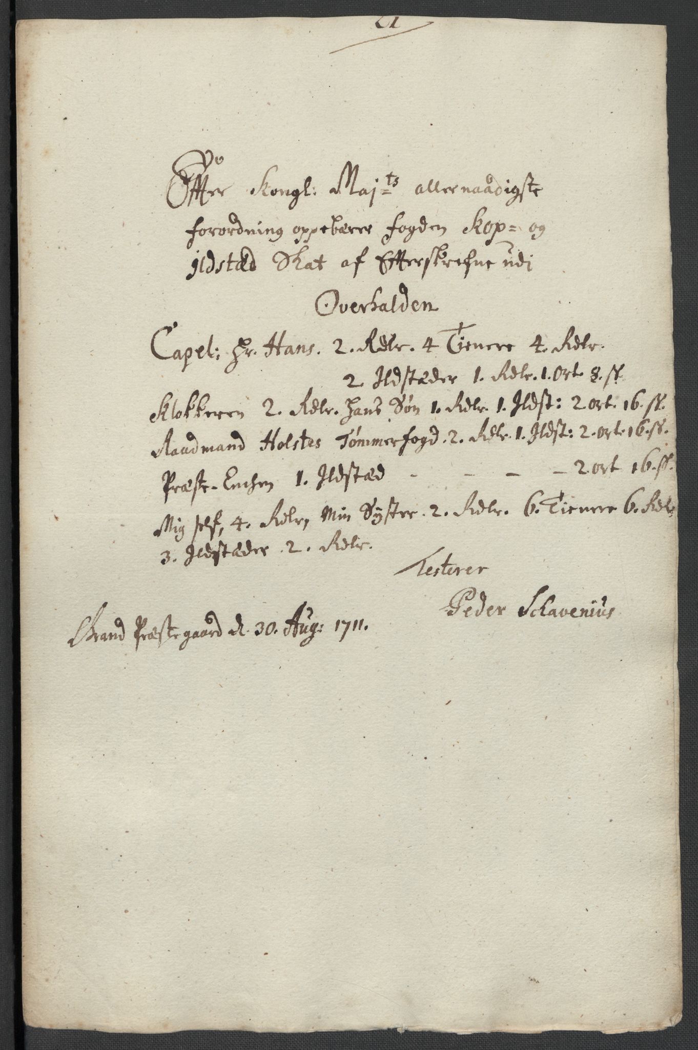 Rentekammeret inntil 1814, Reviderte regnskaper, Fogderegnskap, AV/RA-EA-4092/R64/L4432: Fogderegnskap Namdal, 1711, p. 138