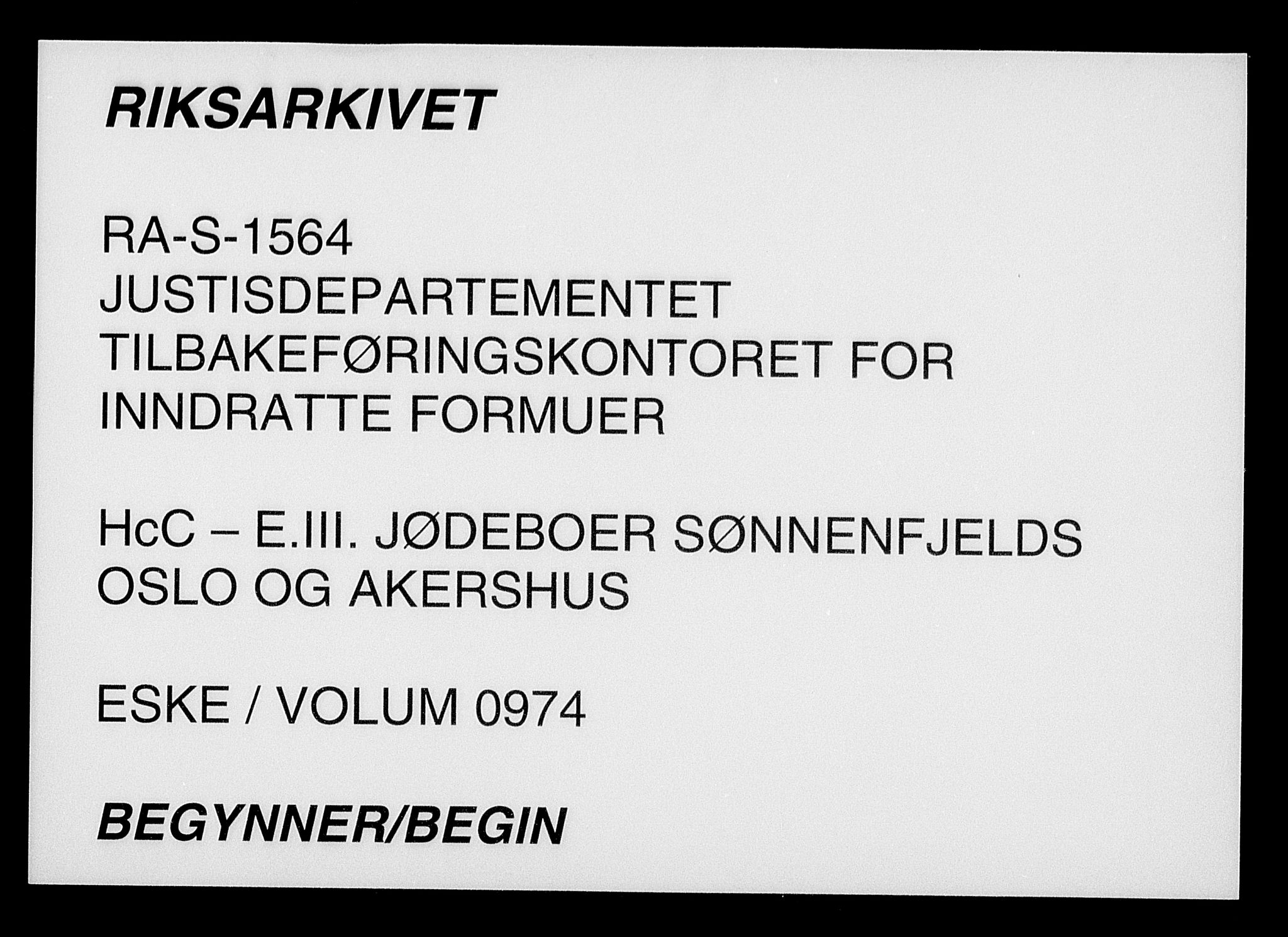 Justisdepartementet, Tilbakeføringskontoret for inndratte formuer, AV/RA-S-1564/H/Hc/Hcc/L0974: --, 1945-1947, p. 1