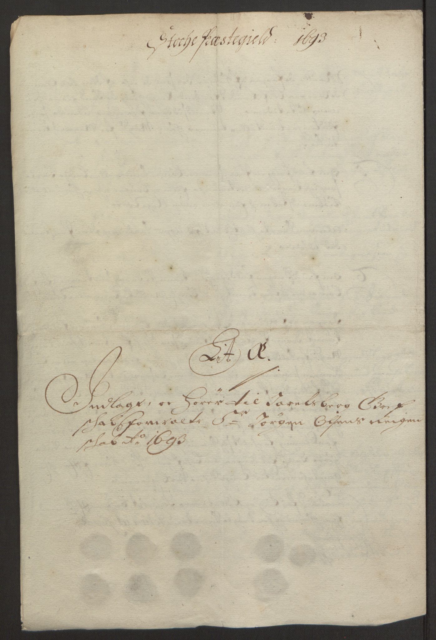Rentekammeret inntil 1814, Reviderte regnskaper, Fogderegnskap, RA/EA-4092/R32/L1866: Fogderegnskap Jarlsberg grevskap, 1693, p. 420