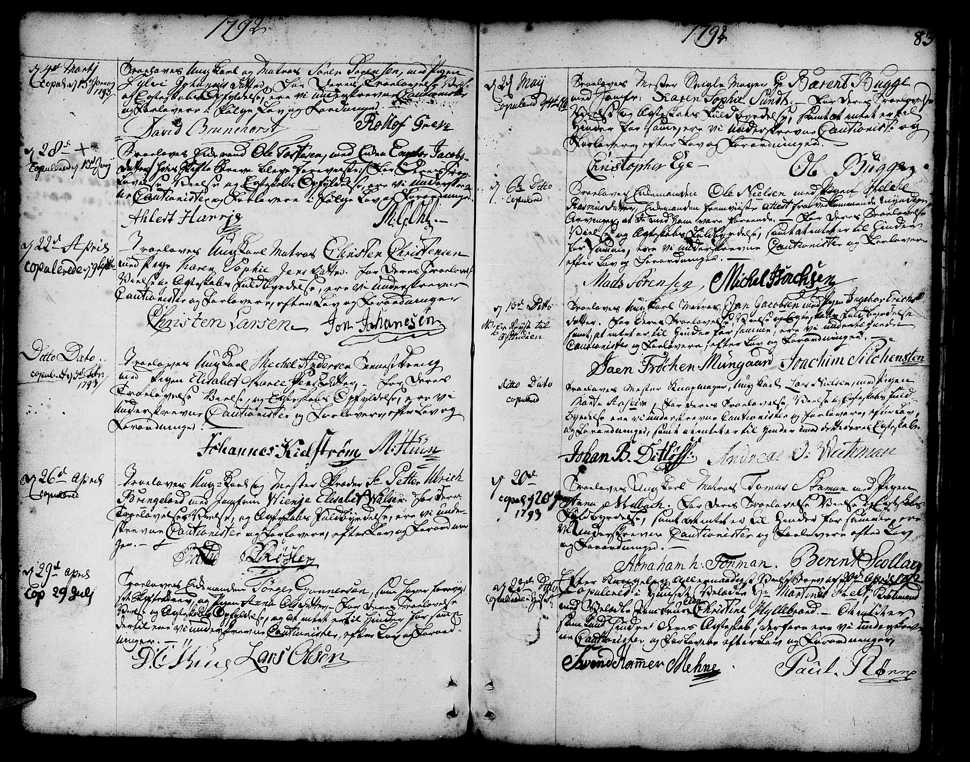 Nykirken Sokneprestembete, SAB/A-77101/H/Haa/L0008: Parish register (official) no. A 8, 1776-1814, p. 83