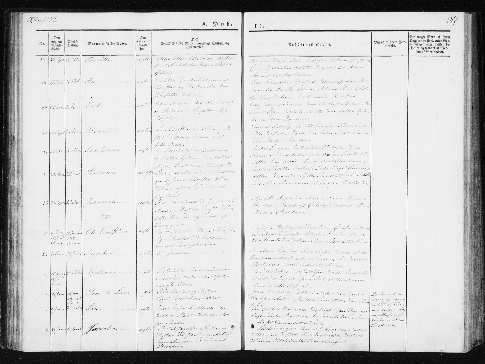 Ministerialprotokoller, klokkerbøker og fødselsregistre - Nord-Trøndelag, SAT/A-1458/749/L0470: Parish register (official) no. 749A04, 1834-1853, p. 37